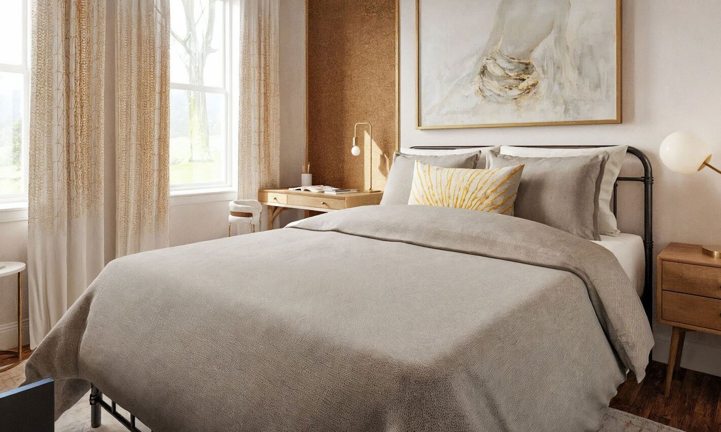 Light and Feminine Bedroom Makeover by interior designers in Providence, Rhode Island