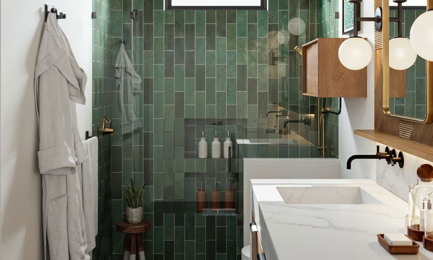 Masculine & Comfortable Bathroom Renovation by top Sacramento interior designers