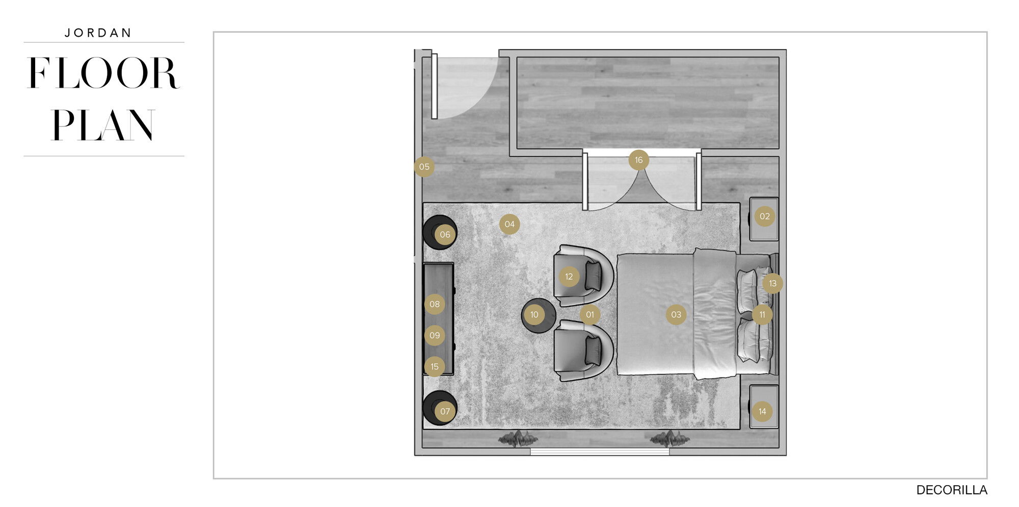 Plano del Dormitorio del Diseñador en Línea
