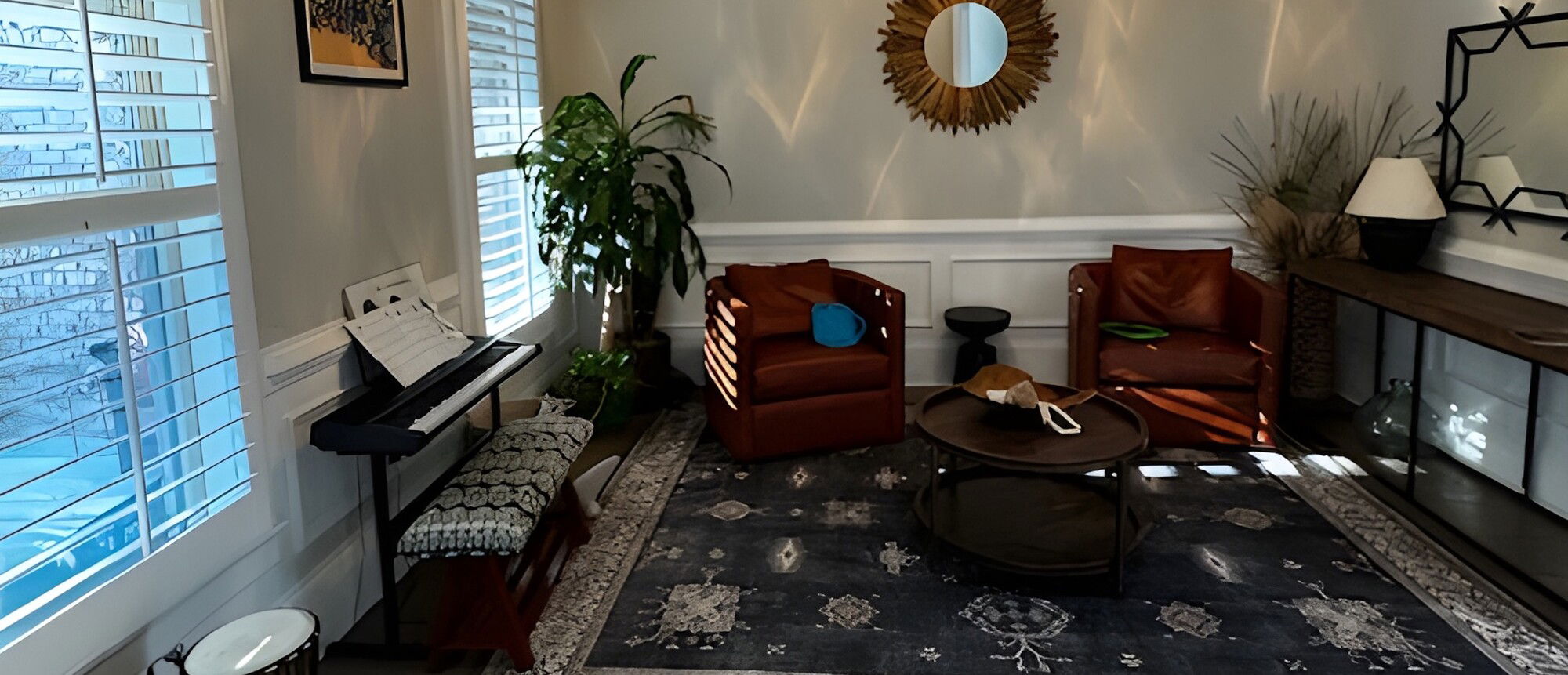 Functional Eclectic Sitting & Dining Room- Before Photo
