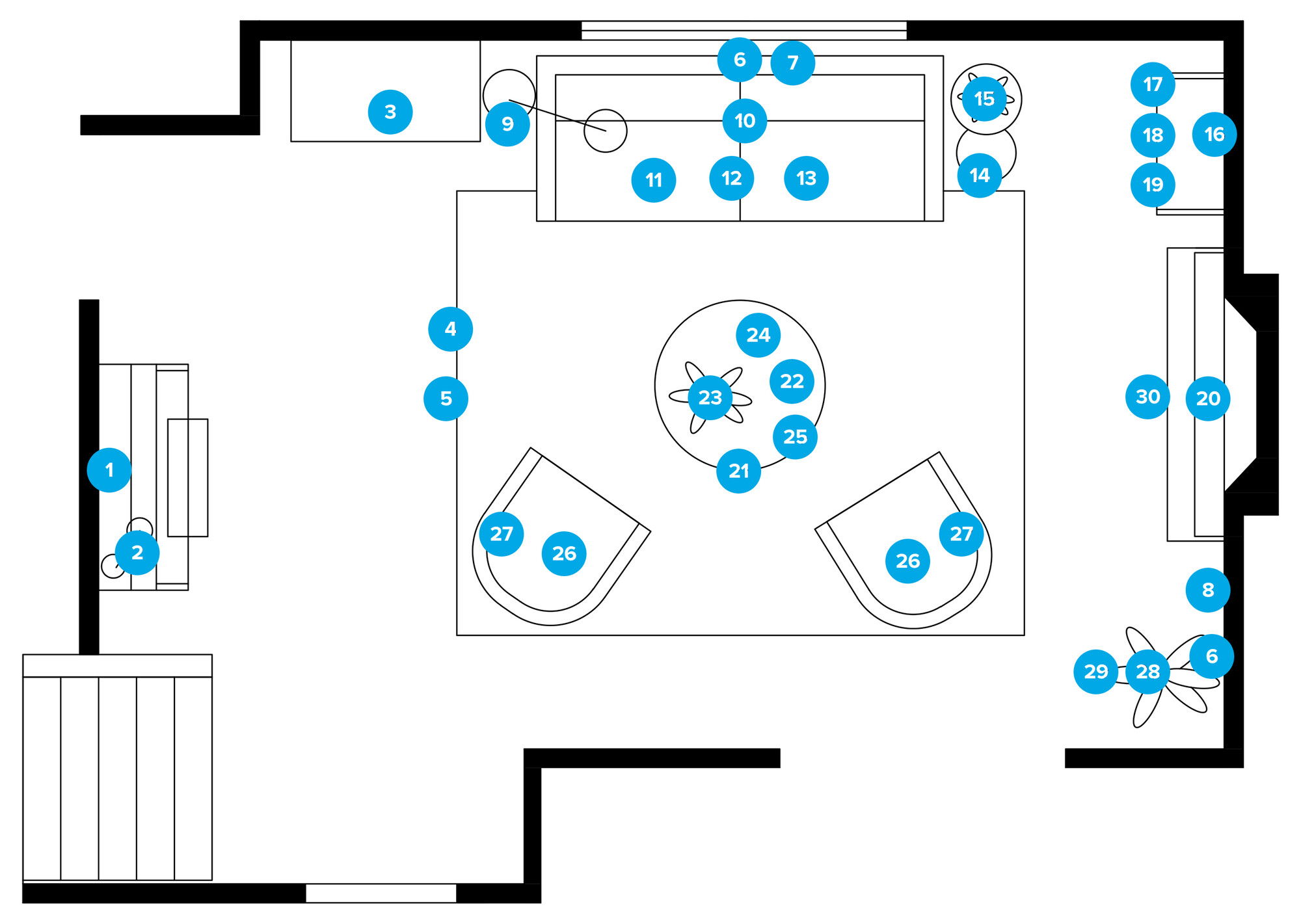 Online Designer Living Room Floorplan