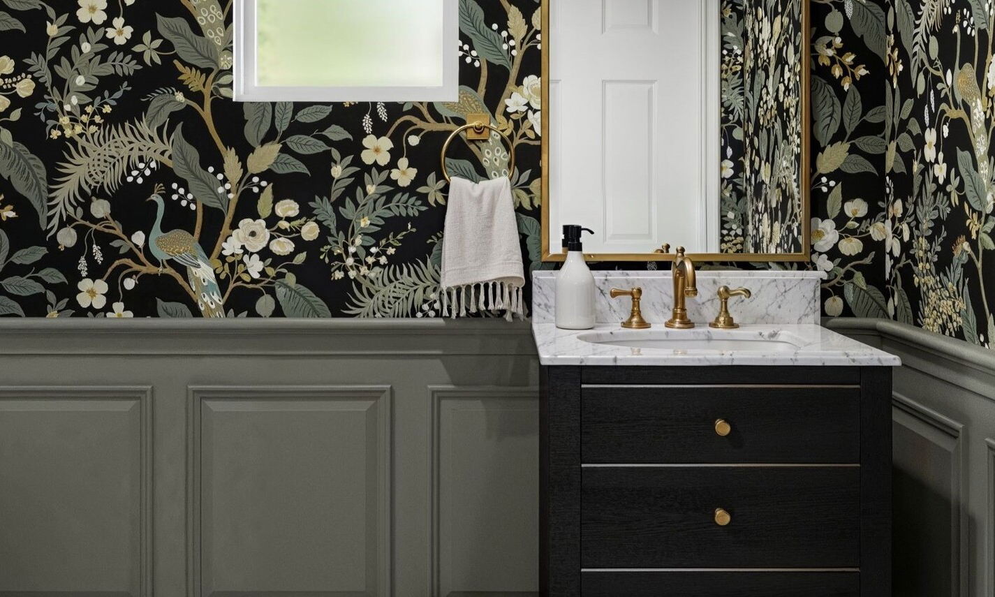 Rich & Dramatic Guest Bathroom