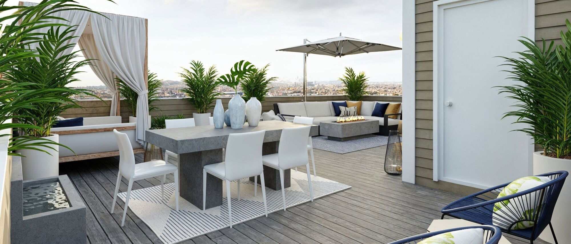 Relaxing Roof Top Patio with Fire Pit- After Rendering