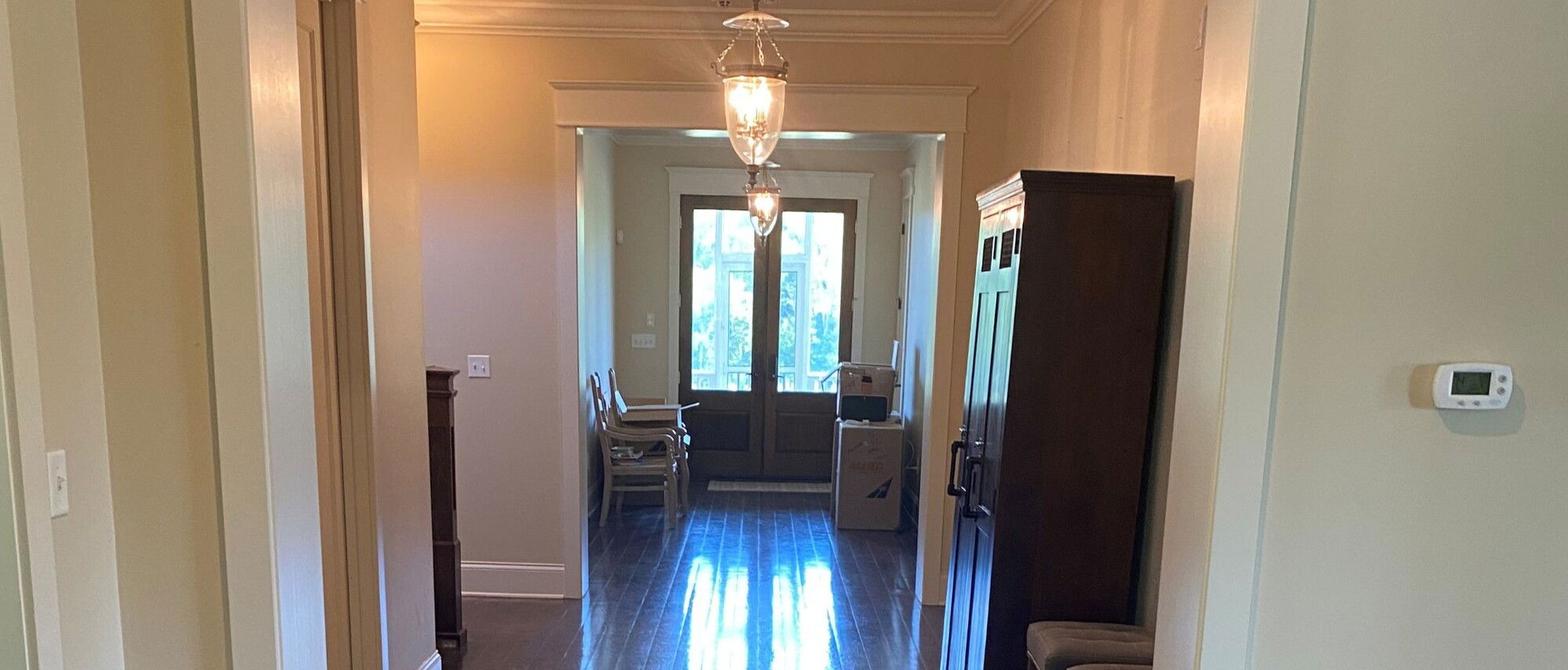 Feminine Green Eclectic Hallway Interior Design- Before Photo