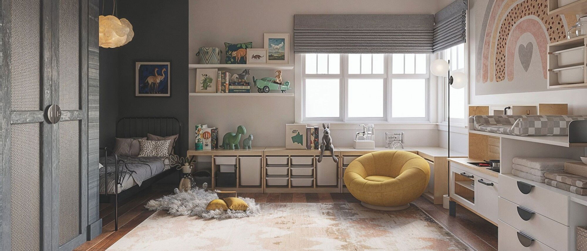 Estilo de diseño ecléctico hogar familiar - Renderizado después