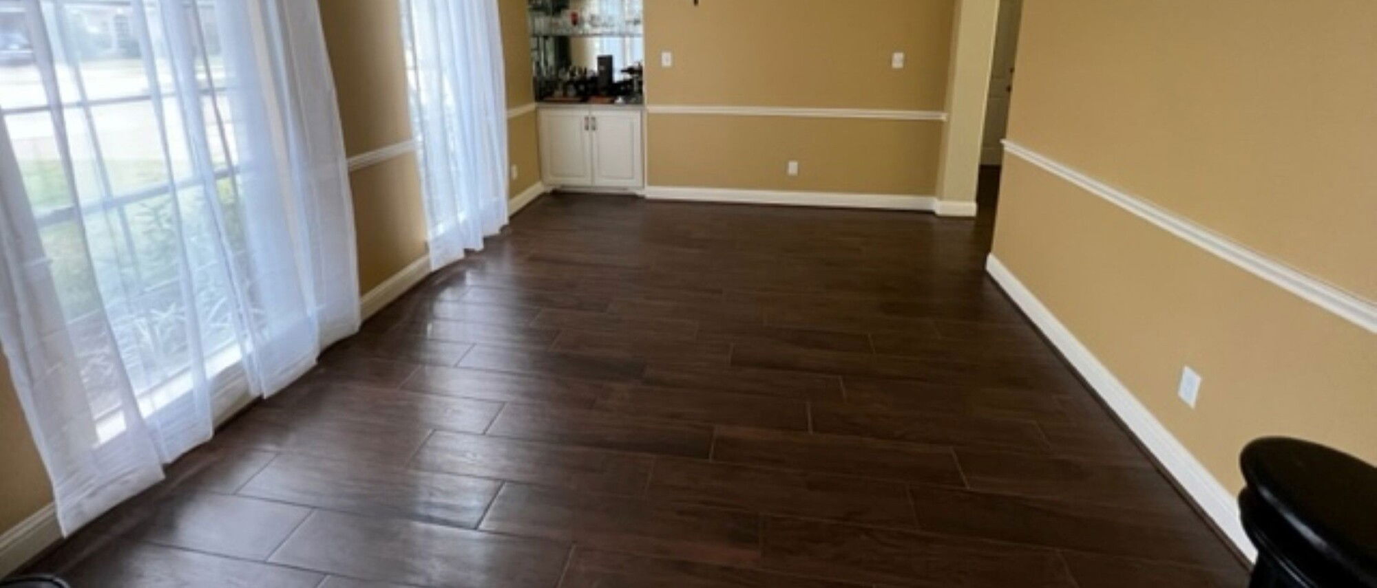 Glam and Modern Abstract Dining Room- Before Photo