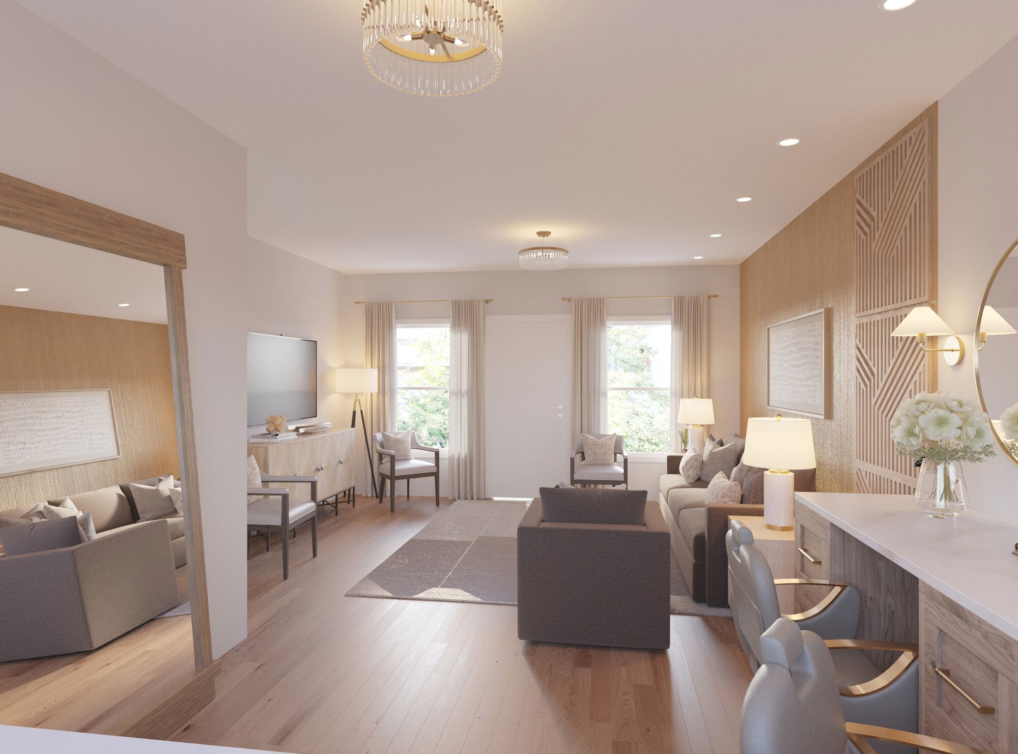 Online Designer Combined Living/Dining 3D Model 2