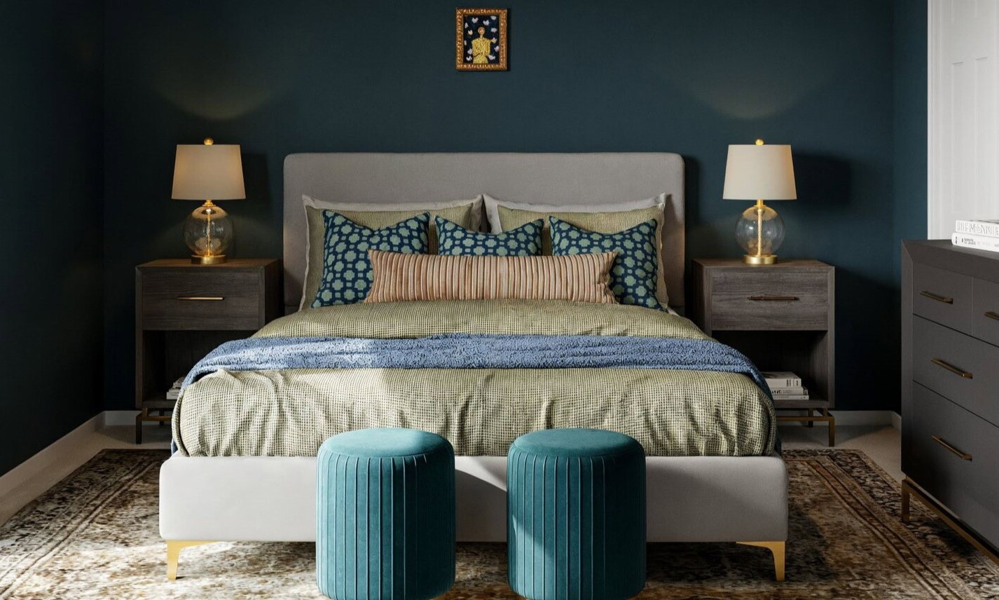 Eclectic Jewel Tone Home Design by top Greensboro interior designers