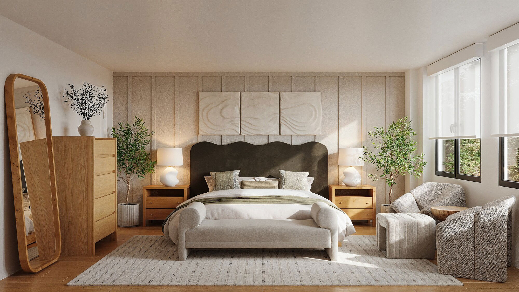 Online Designer Bedroom 3D Model thumbnail1