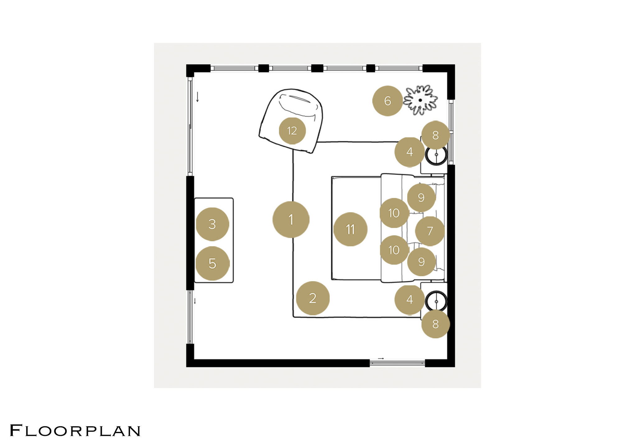 Online Designer Bedroom Floorplan