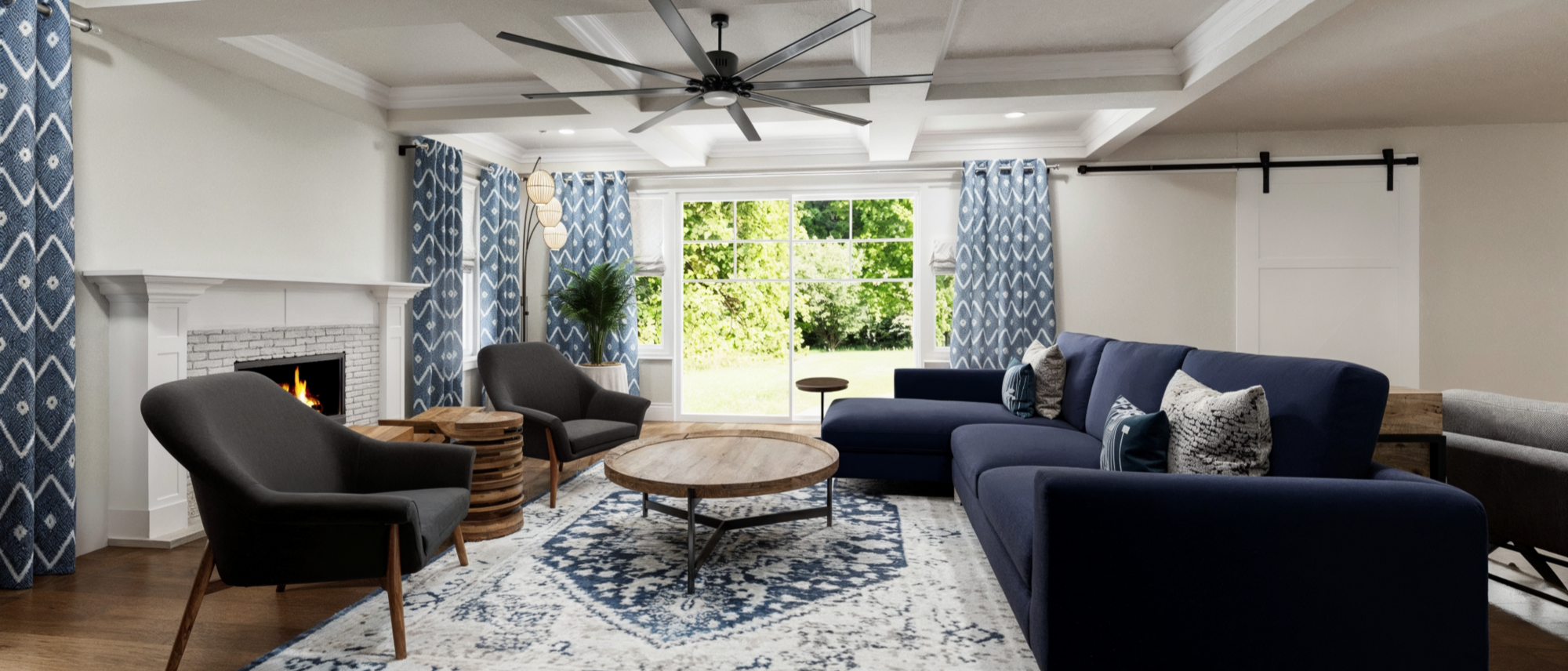 Ideas de diseño de interiores costeros frescos - Renderizado después