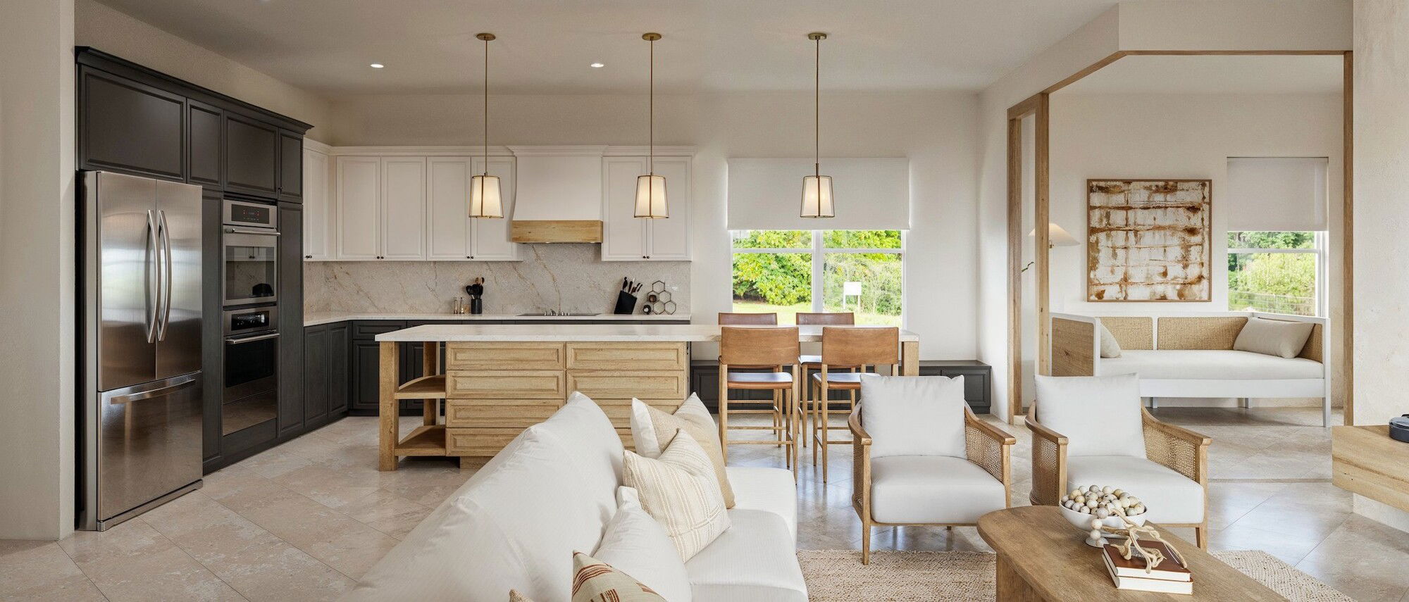 Fresh & Modern Living/Kitchen & Office Design by interior designers in Fort Lauderdale, Florida