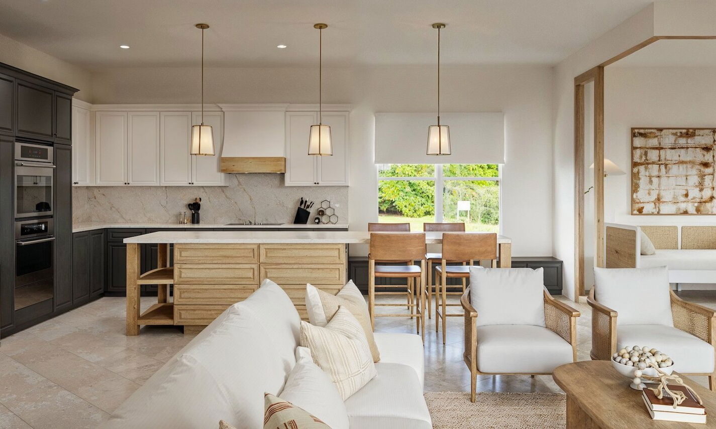 Fresh & Modern Living/Kitchen & Office Design by interior designers in West Palm Beach, Florida