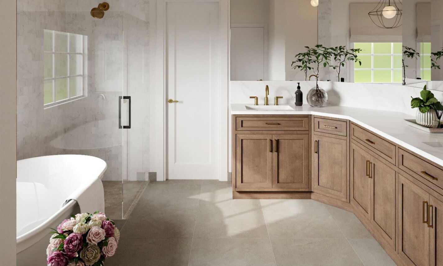 Classic Timeless Master Bathroom Remodel by affordable Tampa interior designers