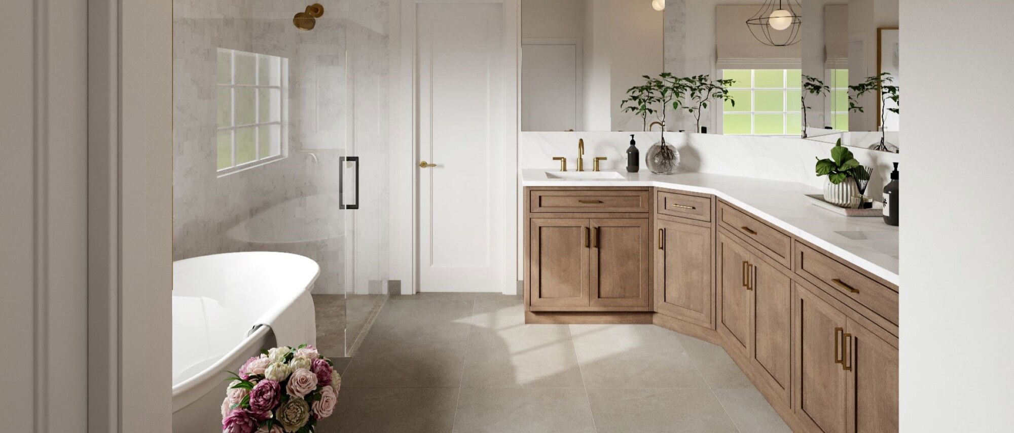 Classic Timeless Master Bathroom Remodel by affordable Tampa interior designers