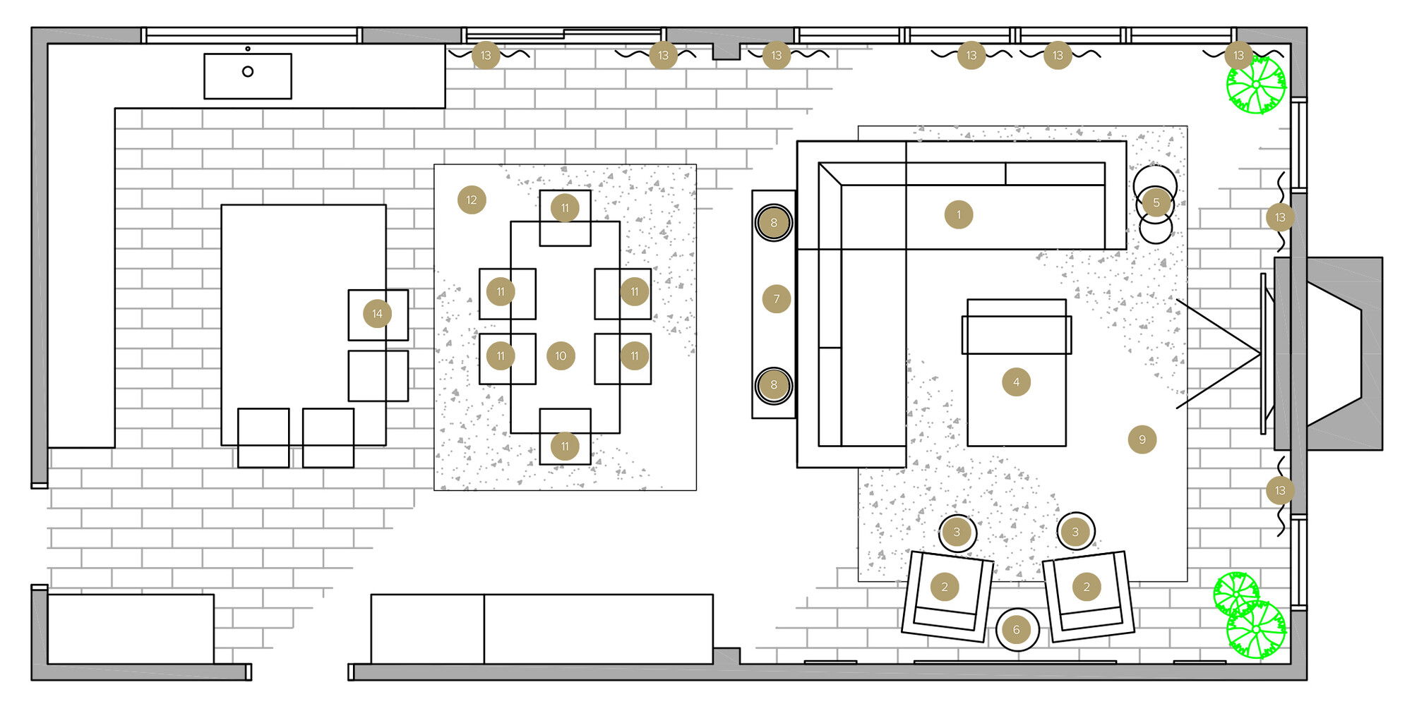 Online Designer Kitchen Floorplan