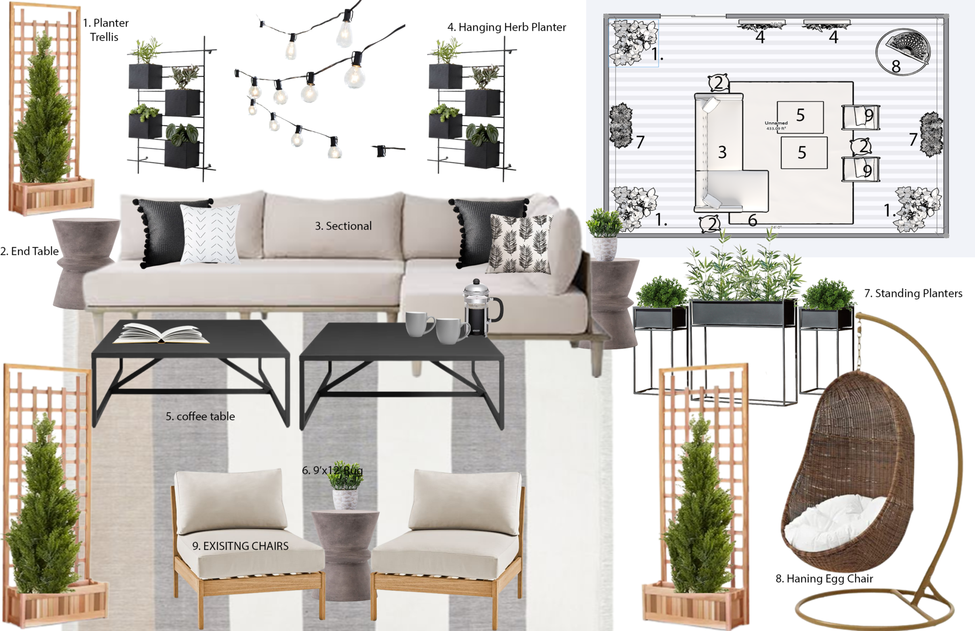 Ideas de Diseño Interior de Patio de Diseñador Online