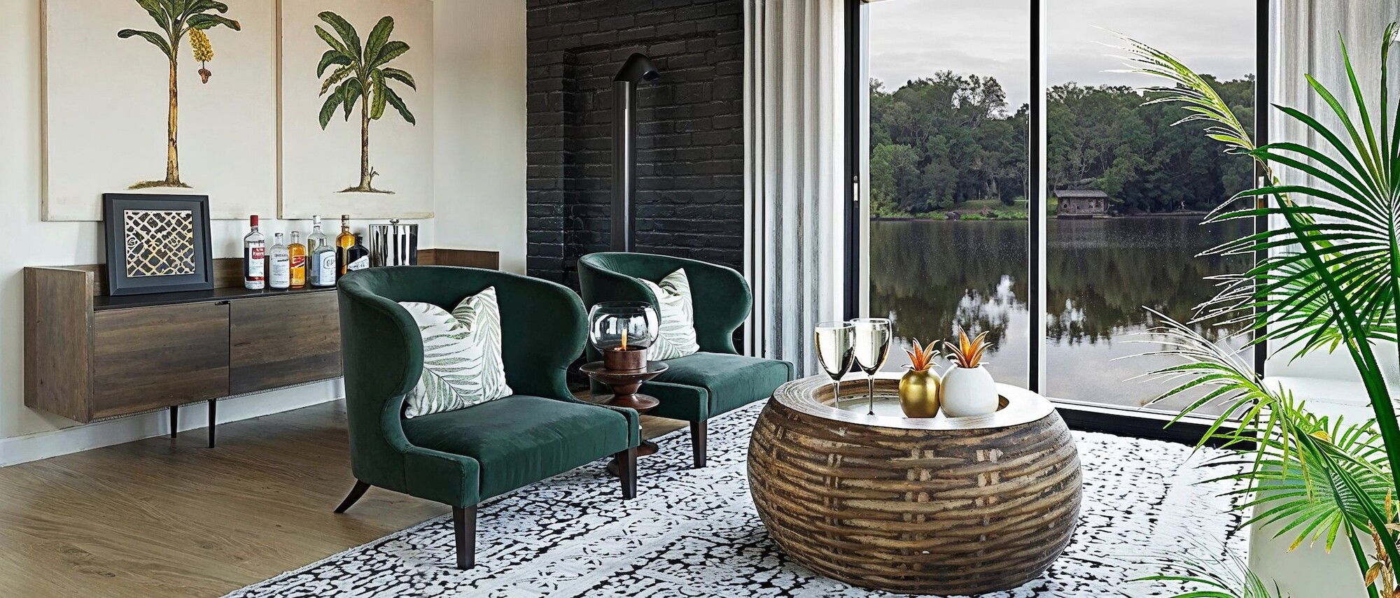 Calm Eclectic Lake House Interior Design by affordable Madison interior designers