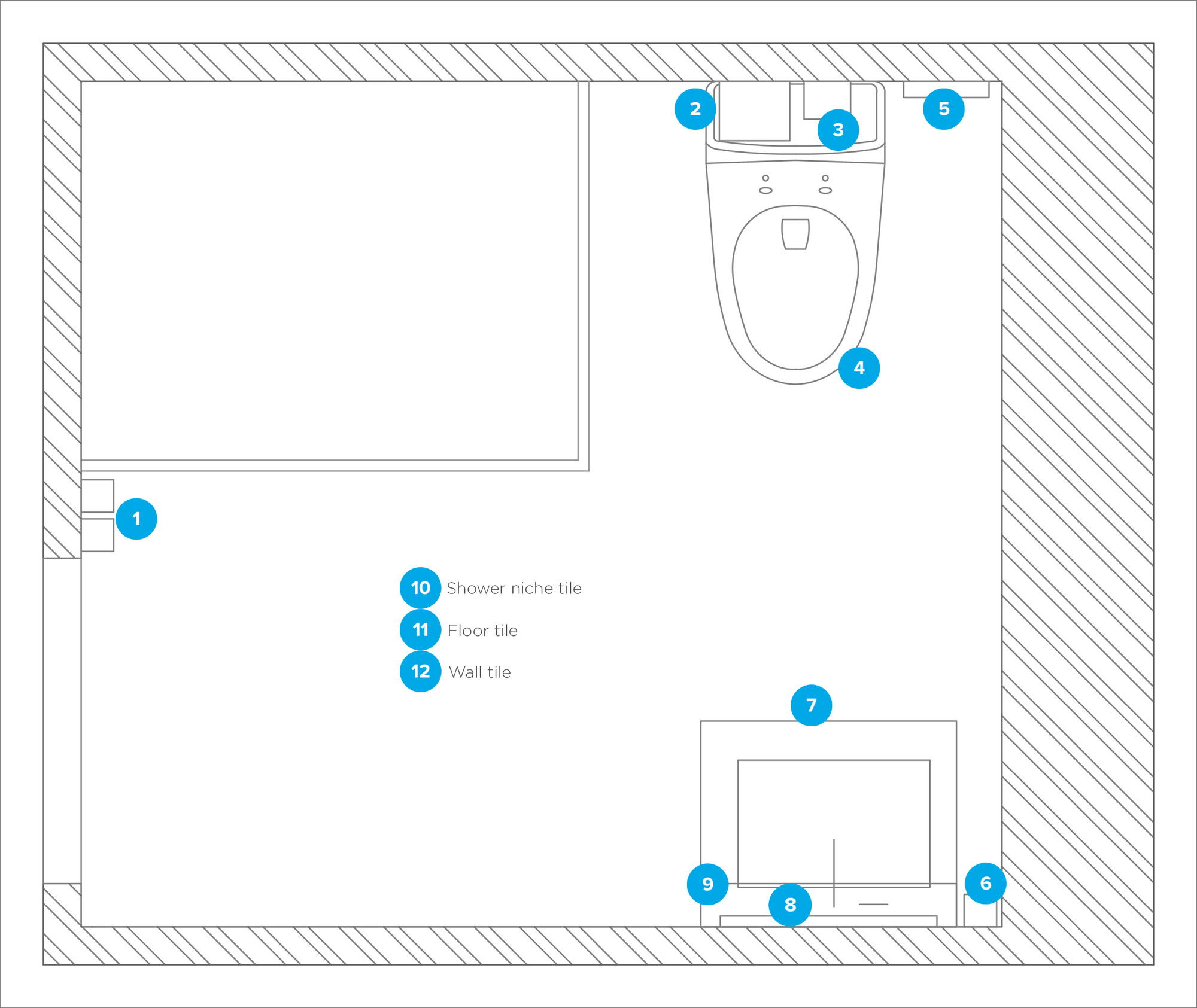 Online Designer Bathroom Floorplan