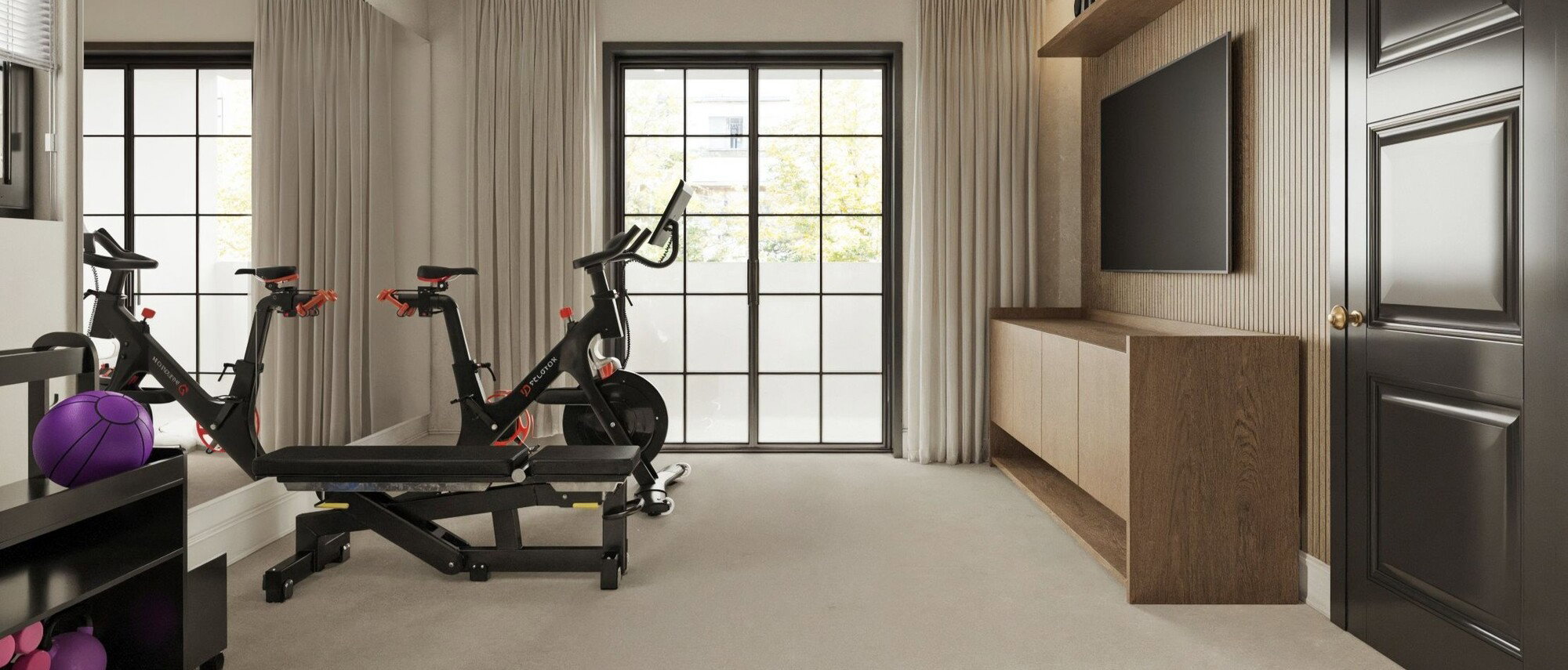 Sleek & Modern Masculine Home Gym Remodel- After Rendering