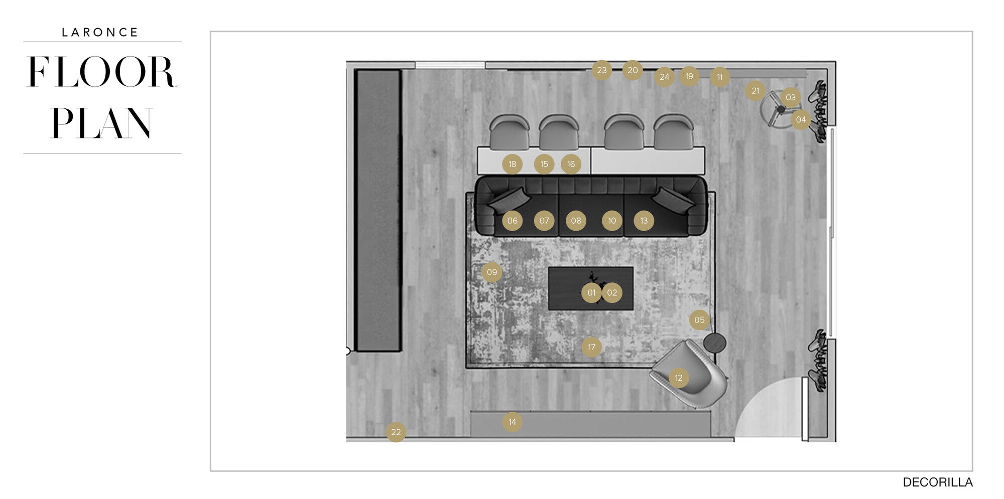 Online Designer Combined Living/Dining Floorplan