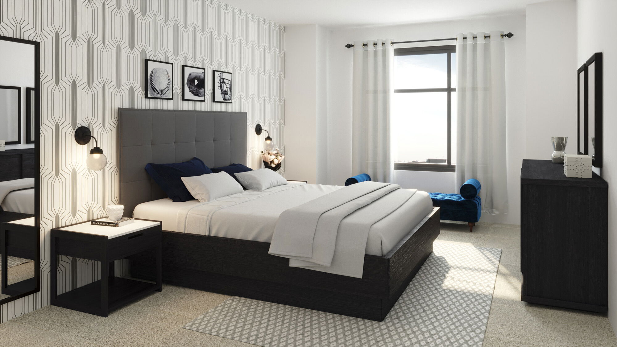 Online Designer Bedroom 3D Model 1