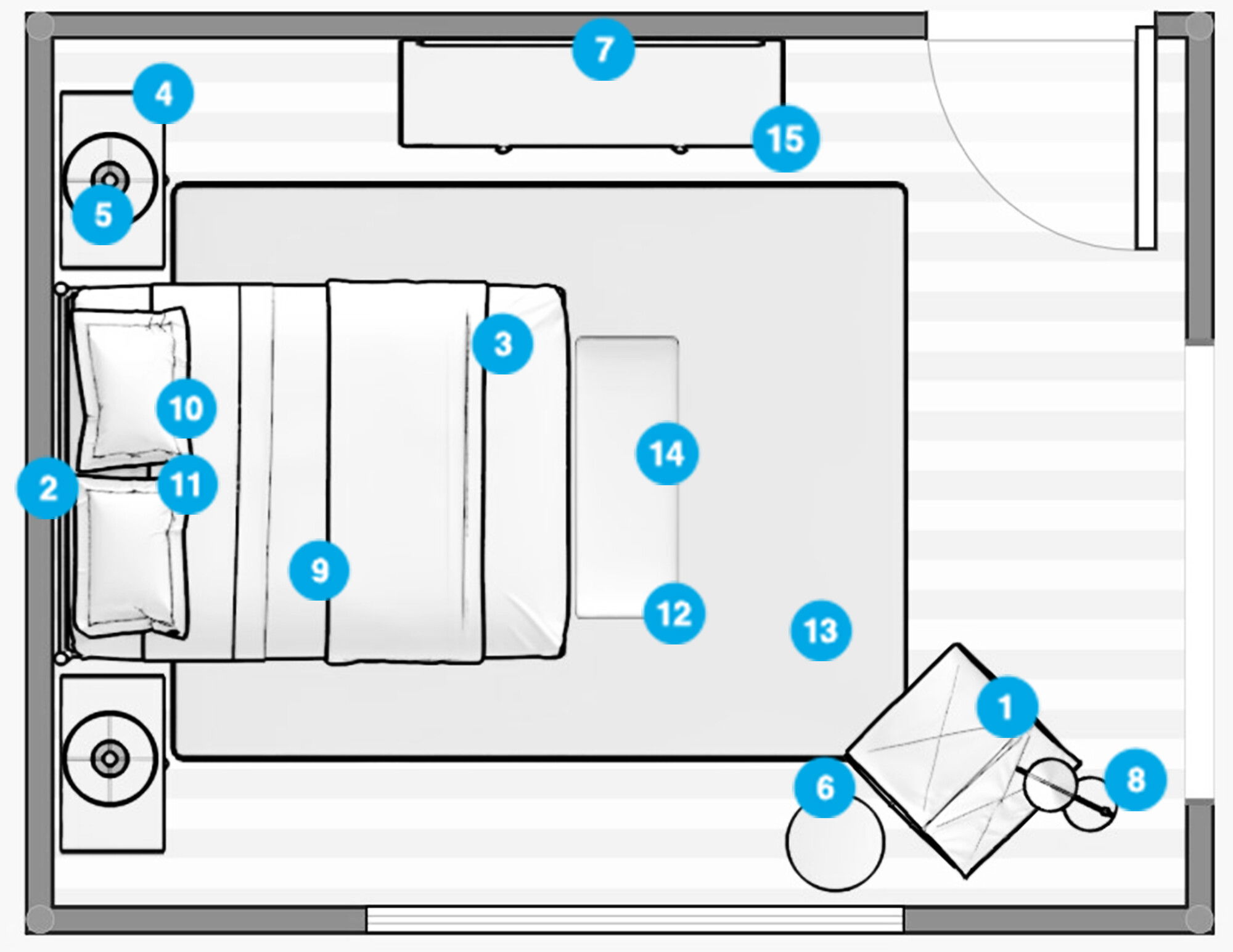 Plano del Dormitorio del Diseñador en Línea