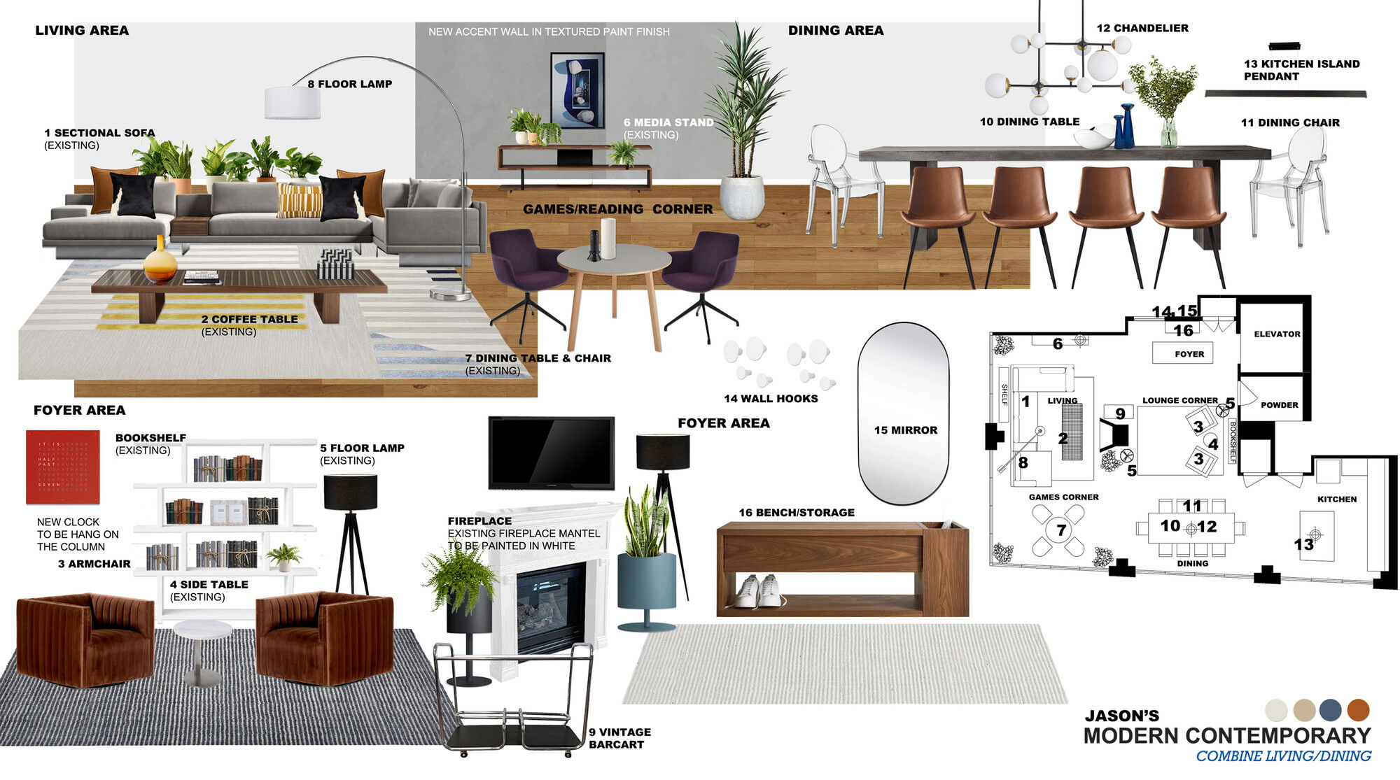 Online Designer Combined Living/Dining Interior Design Ideas