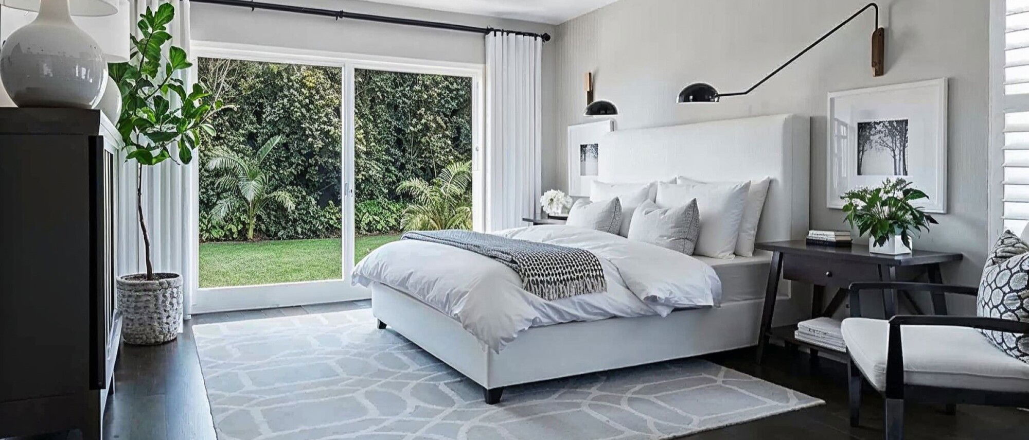 Modern White & Grey Bedroom Interior Design- After Rendering