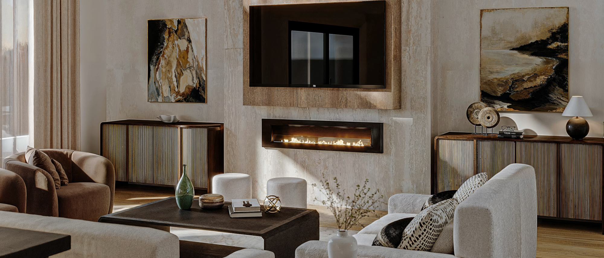 Inviting Contemporary Office & Living Design by top Bethesda interior designers