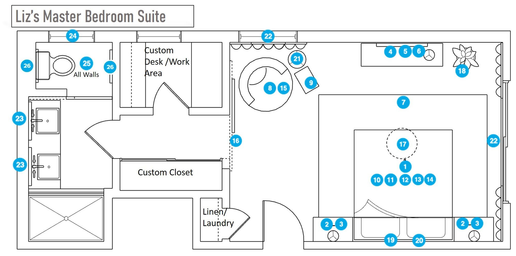 Online Designer Bedroom Floorplan