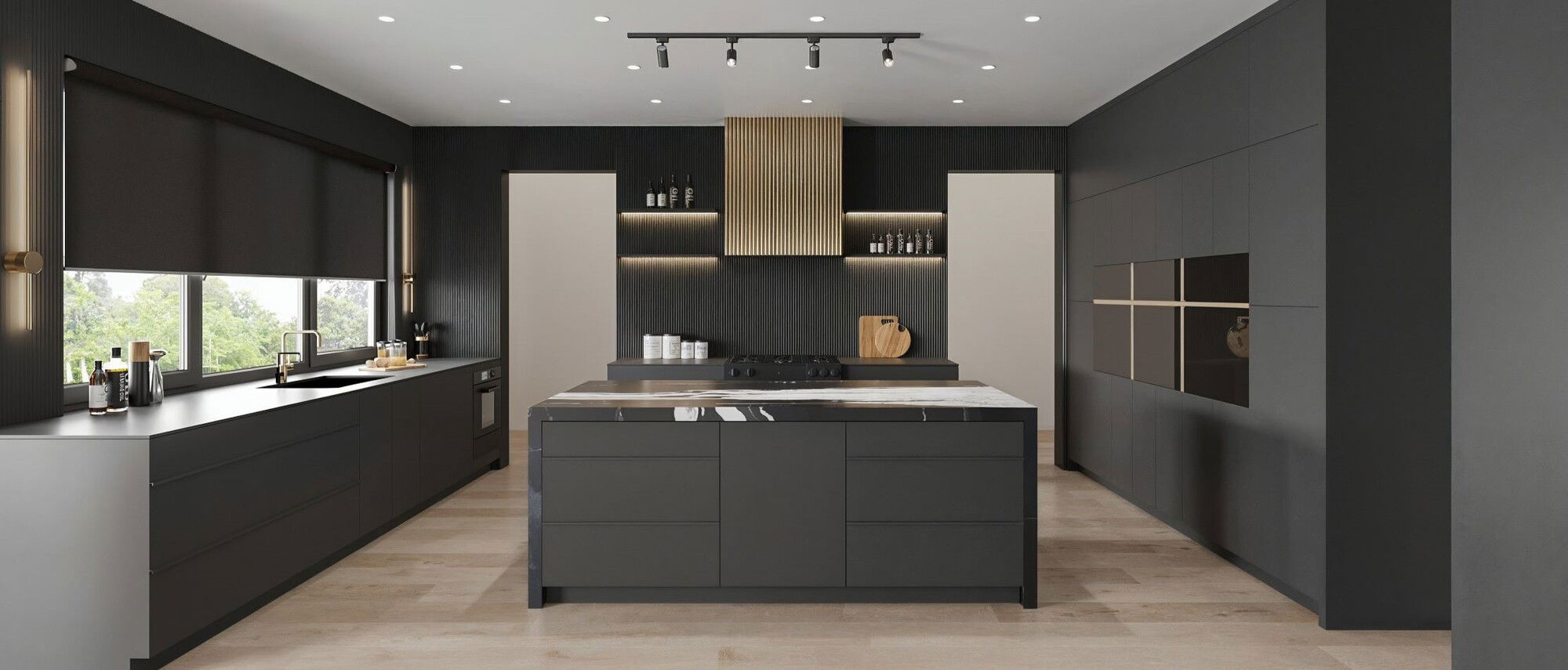 Diseño de Cocina Moderno Minimalista - Renderizado Después