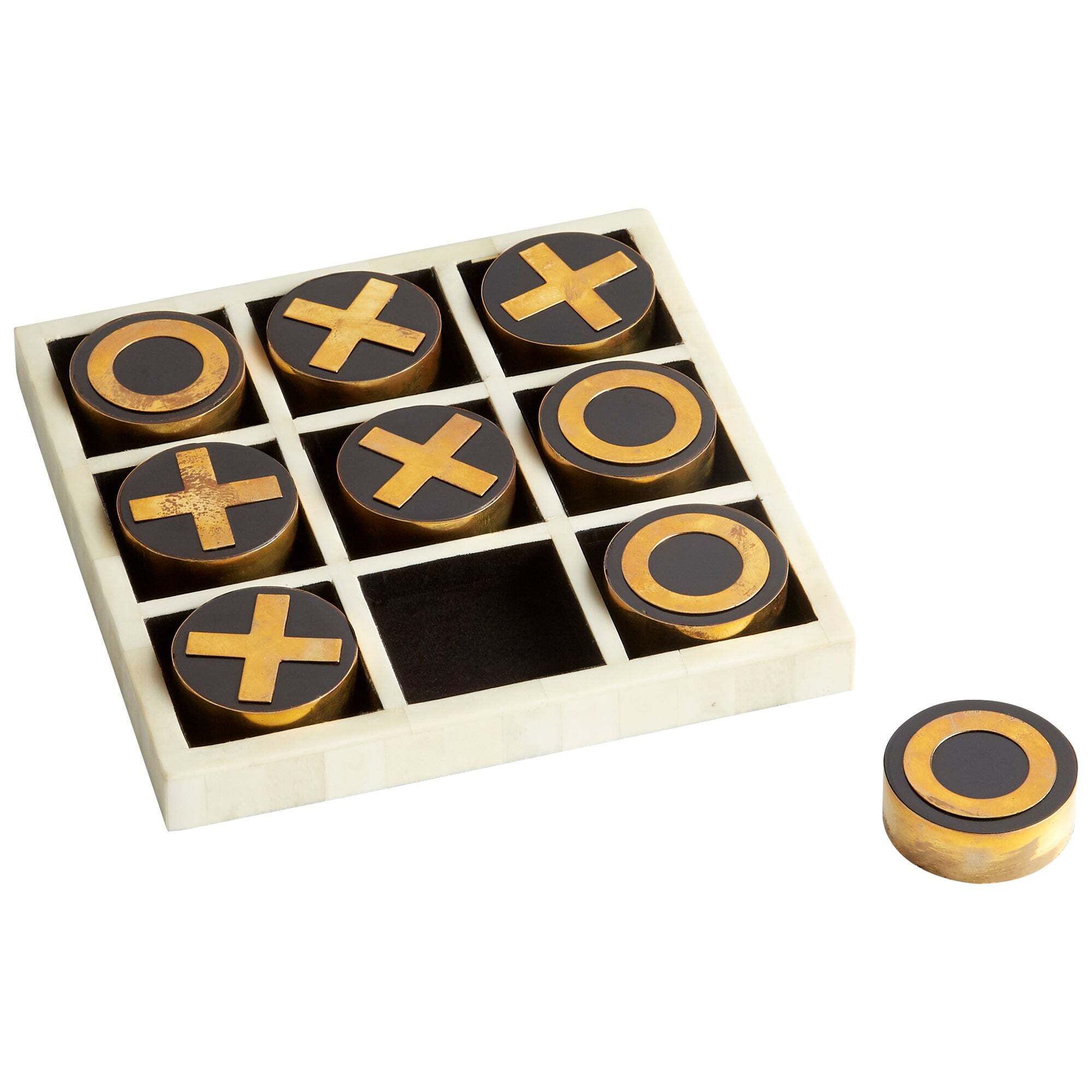 X & 0 Sculpture | Black – Gold – White, Game Table by Cyan Design, 96" length x 96" width x 18" height View 1