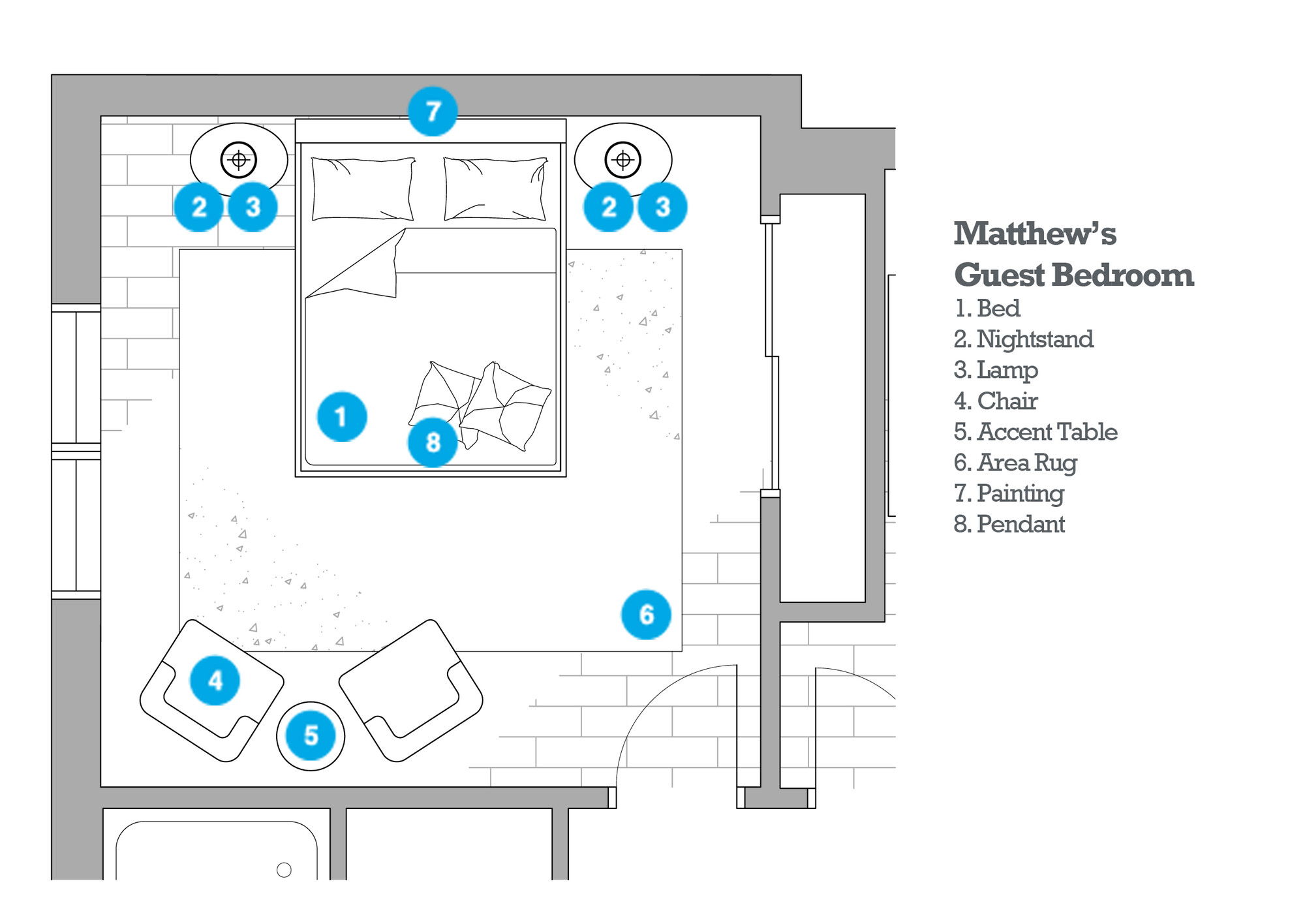 Online Designer Bedroom Floorplan