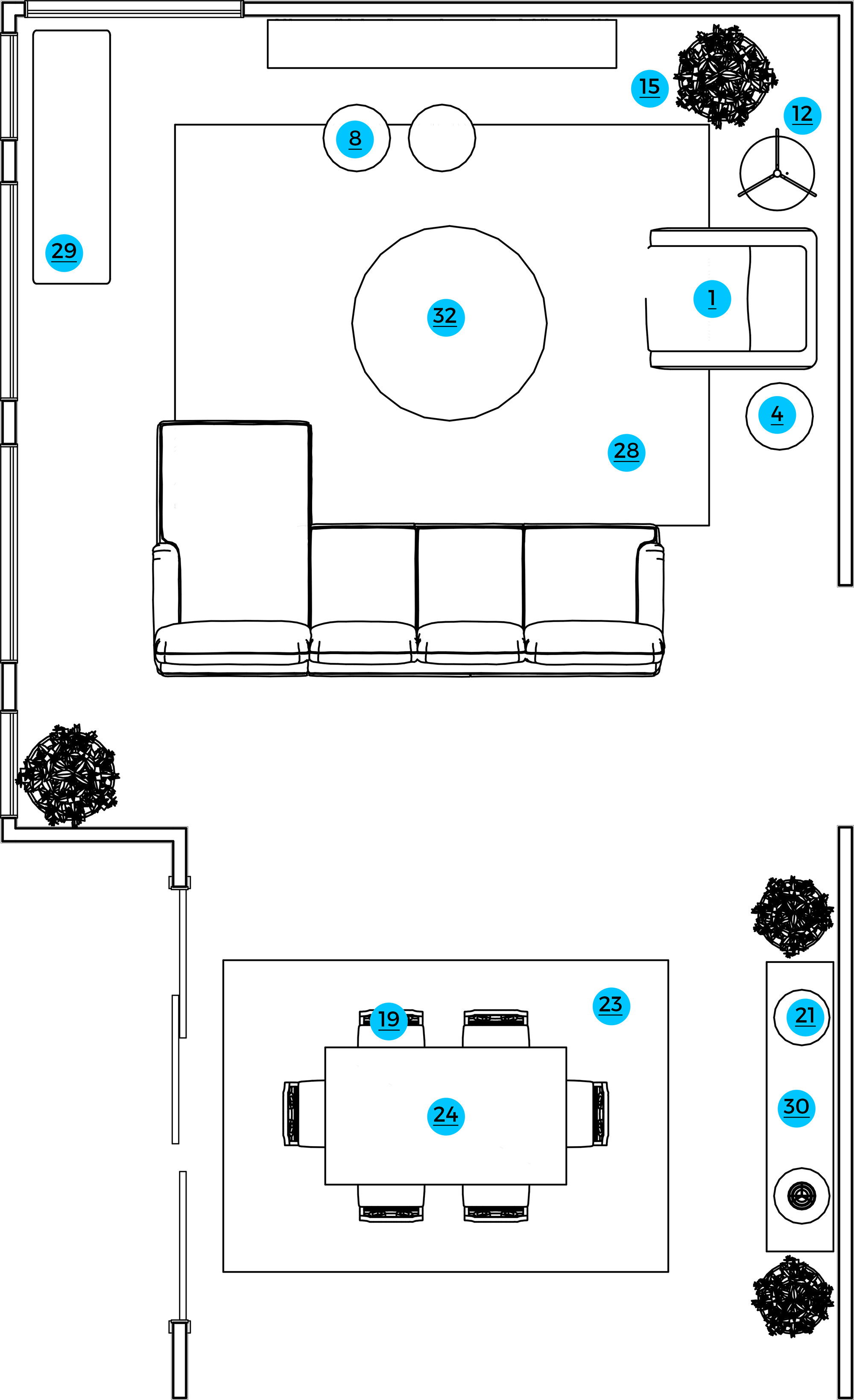 Online Designer Combined Living/Dining Floorplan