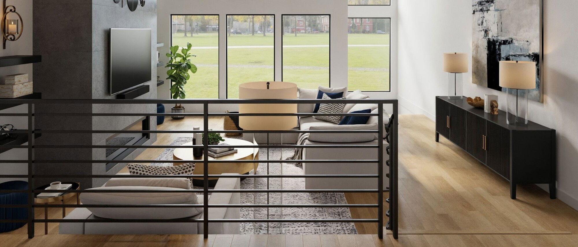 Contemporary Great Room Interior Design by interior designers in Beaumont, Texas