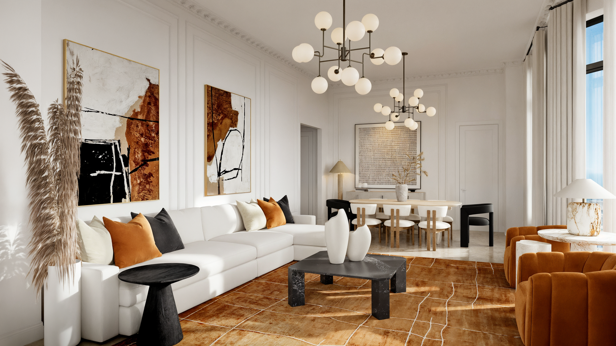 Online Designer Combined Living/Dining 3D Model 2