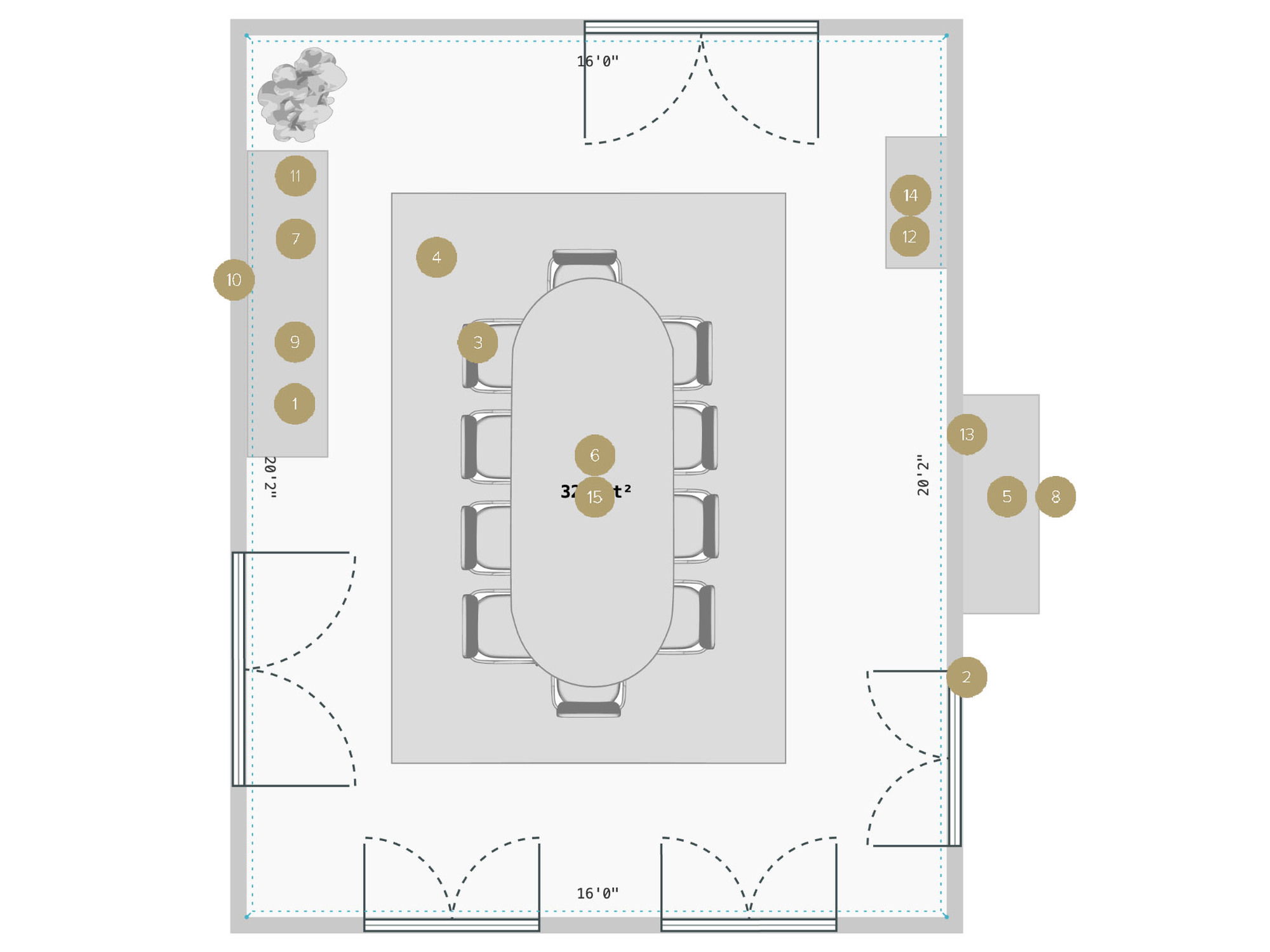 Online Designer Dining Room Floorplan