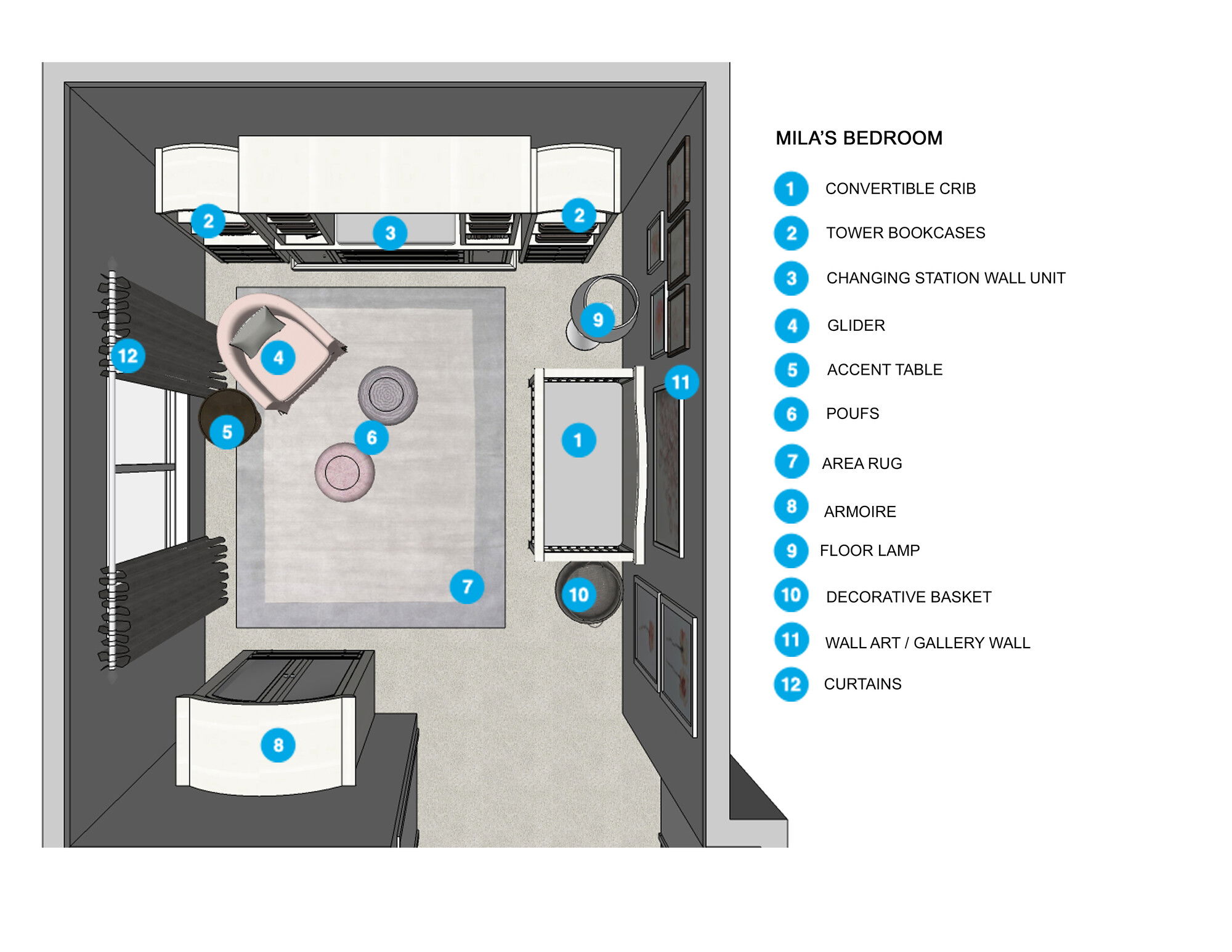 Plano de la Habitación Infantil del Diseñador en Línea