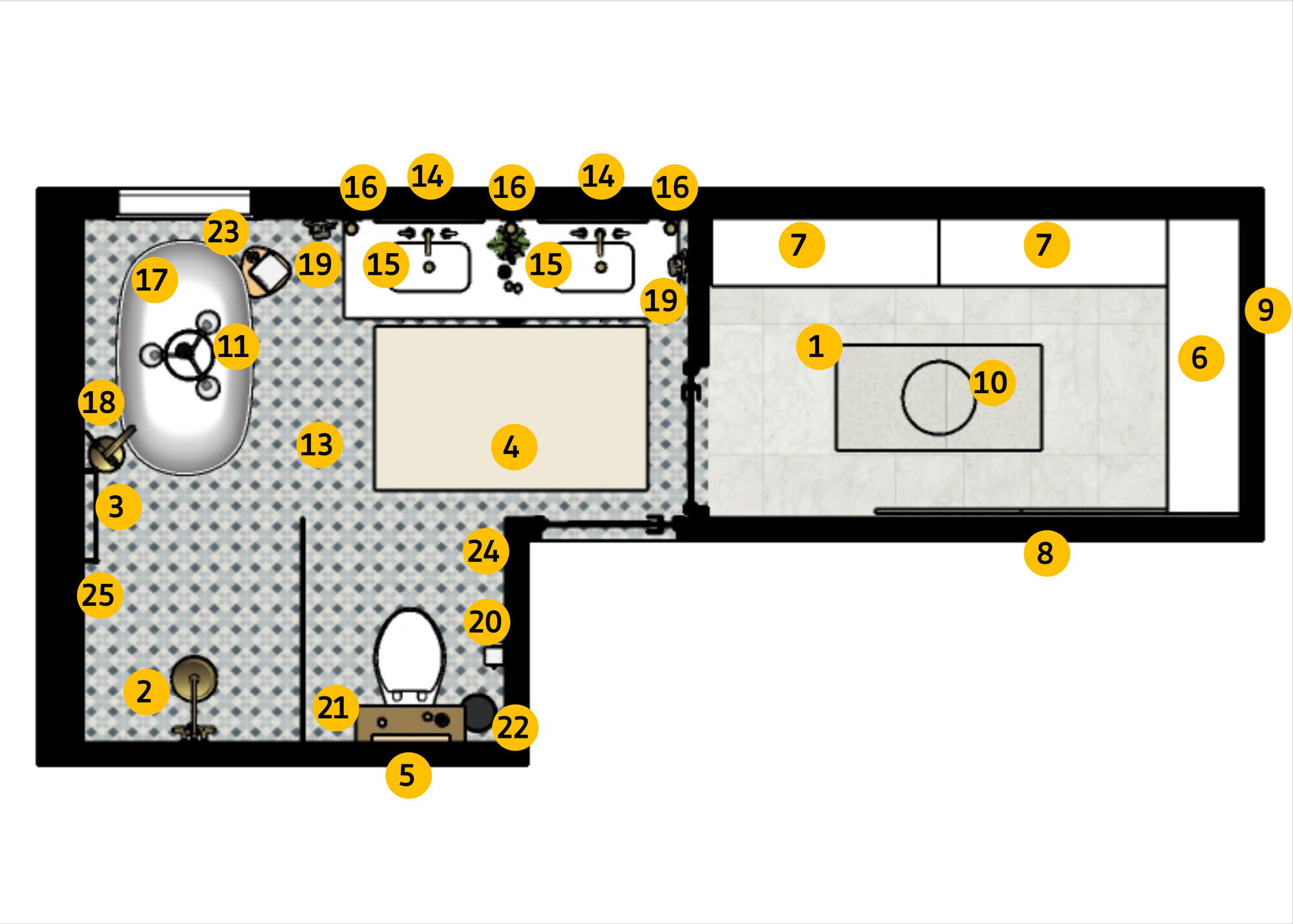 Online Designer Bathroom Floorplan