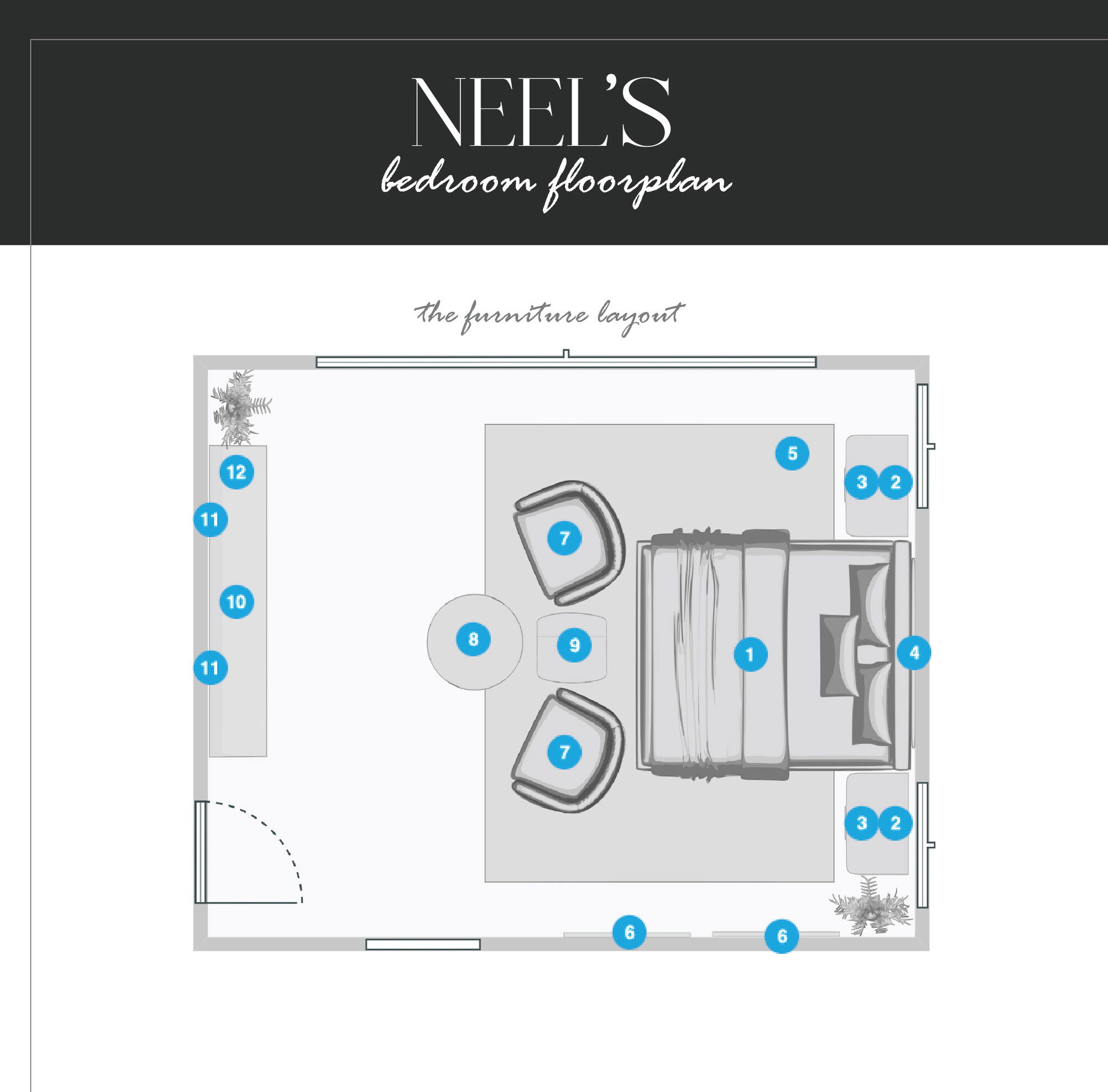 Online Designer Bedroom Floorplan