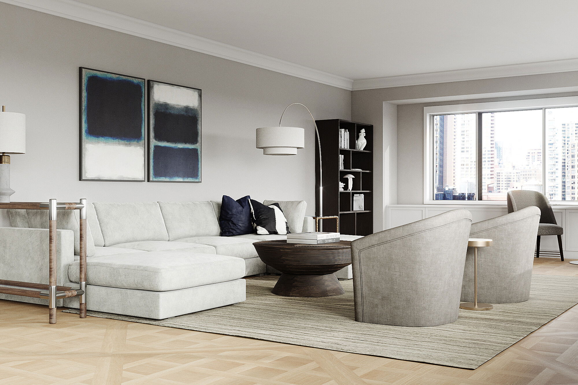 Online Designer Combined Living/Dining 3D Model 1