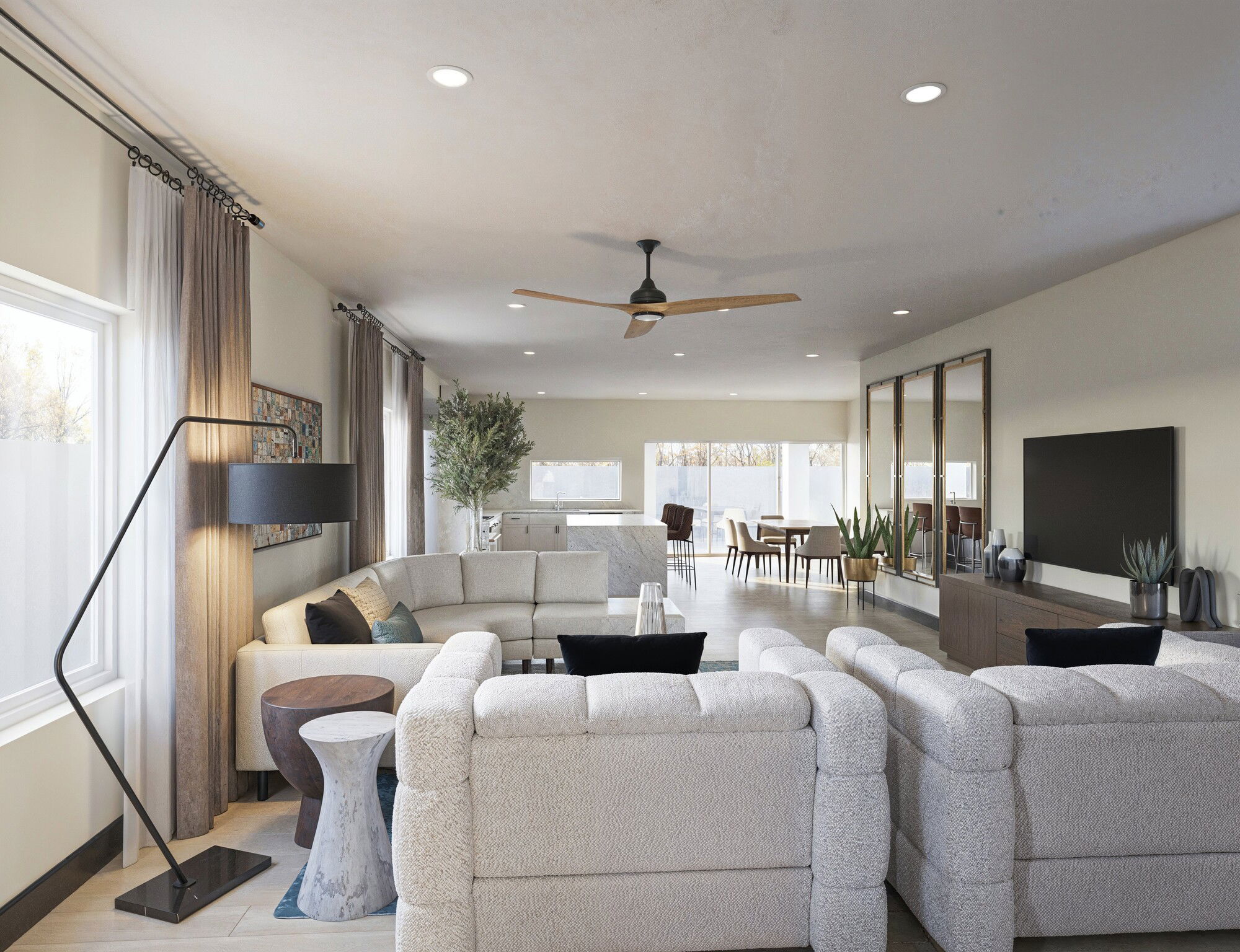 Online Designer Combined Living/Dining 3D Model 2