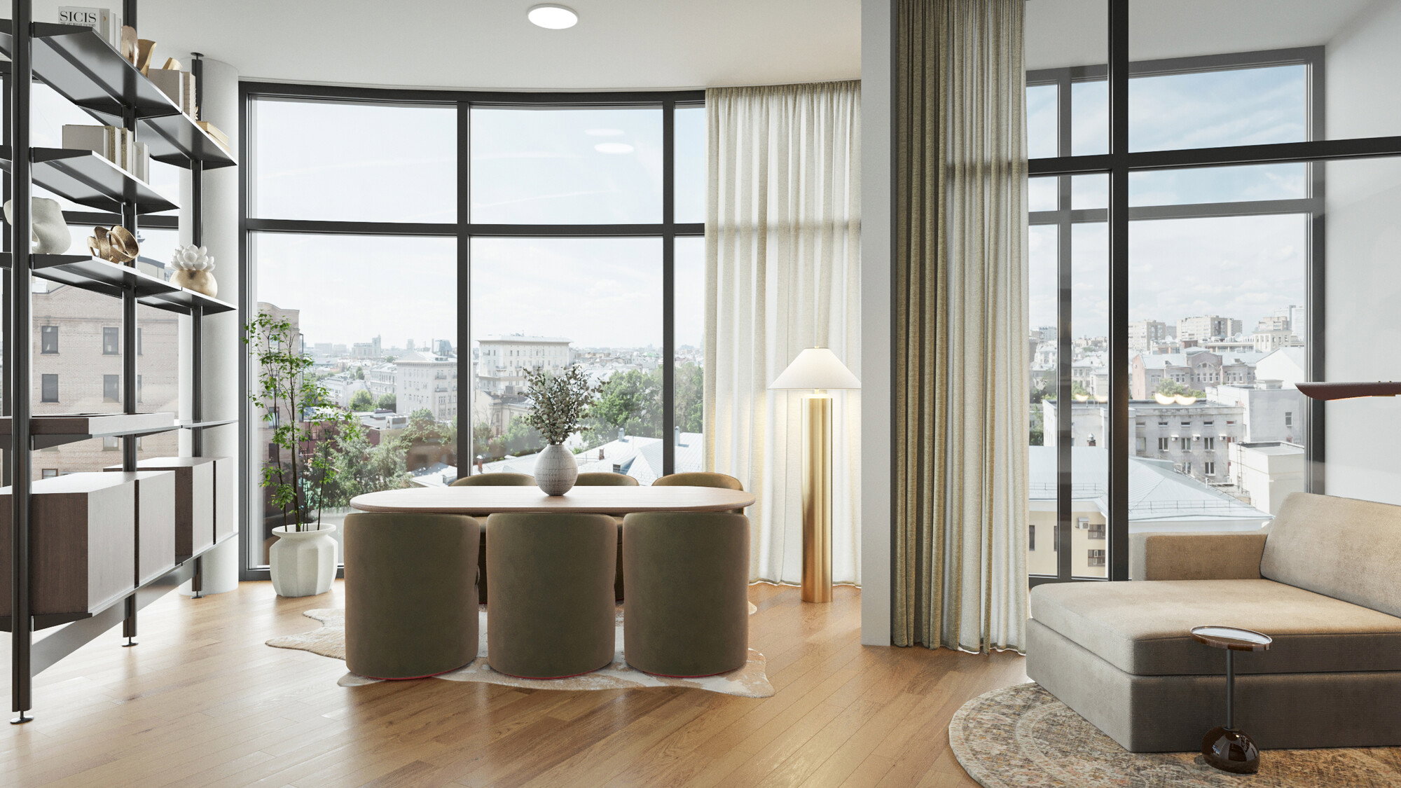 Online Designer Combined Living/Dining 3D Model 1