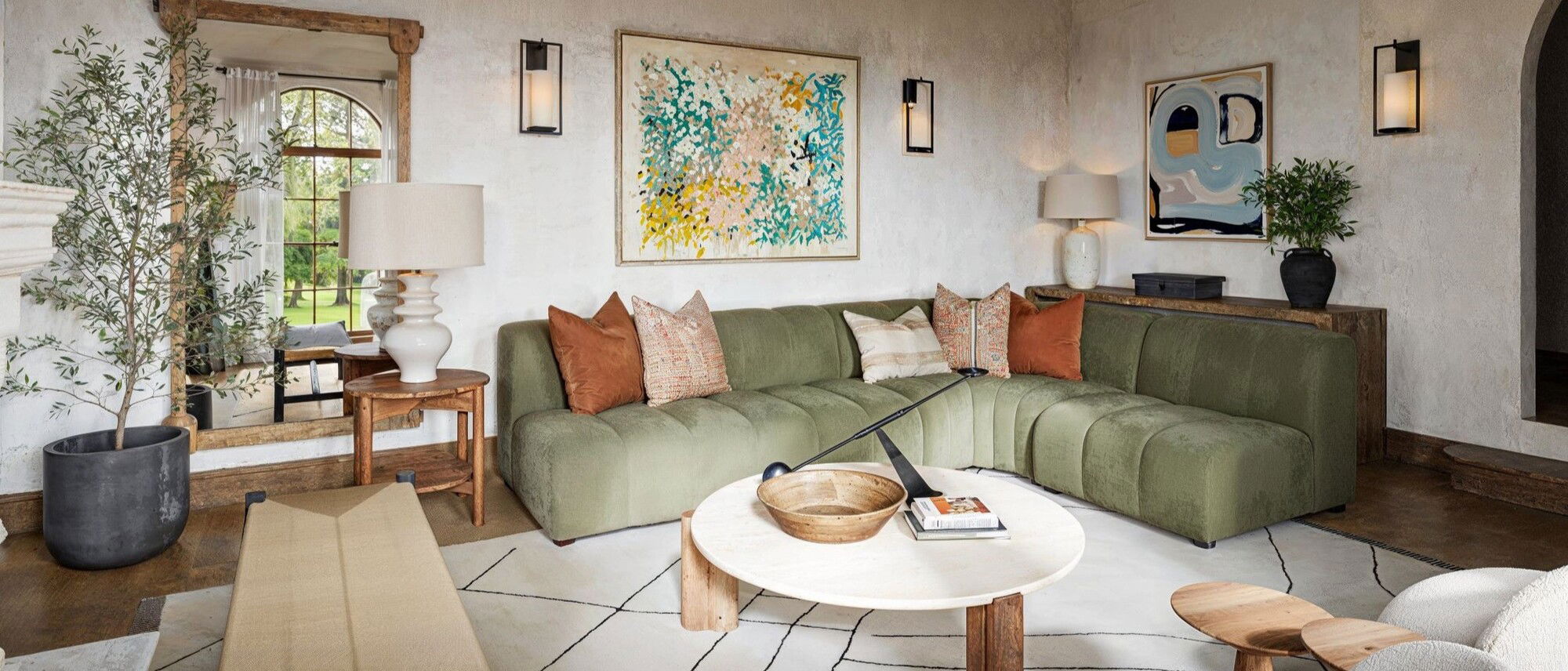 Modern Mediterranean Living Room Design by affordable Sacramento interior designers