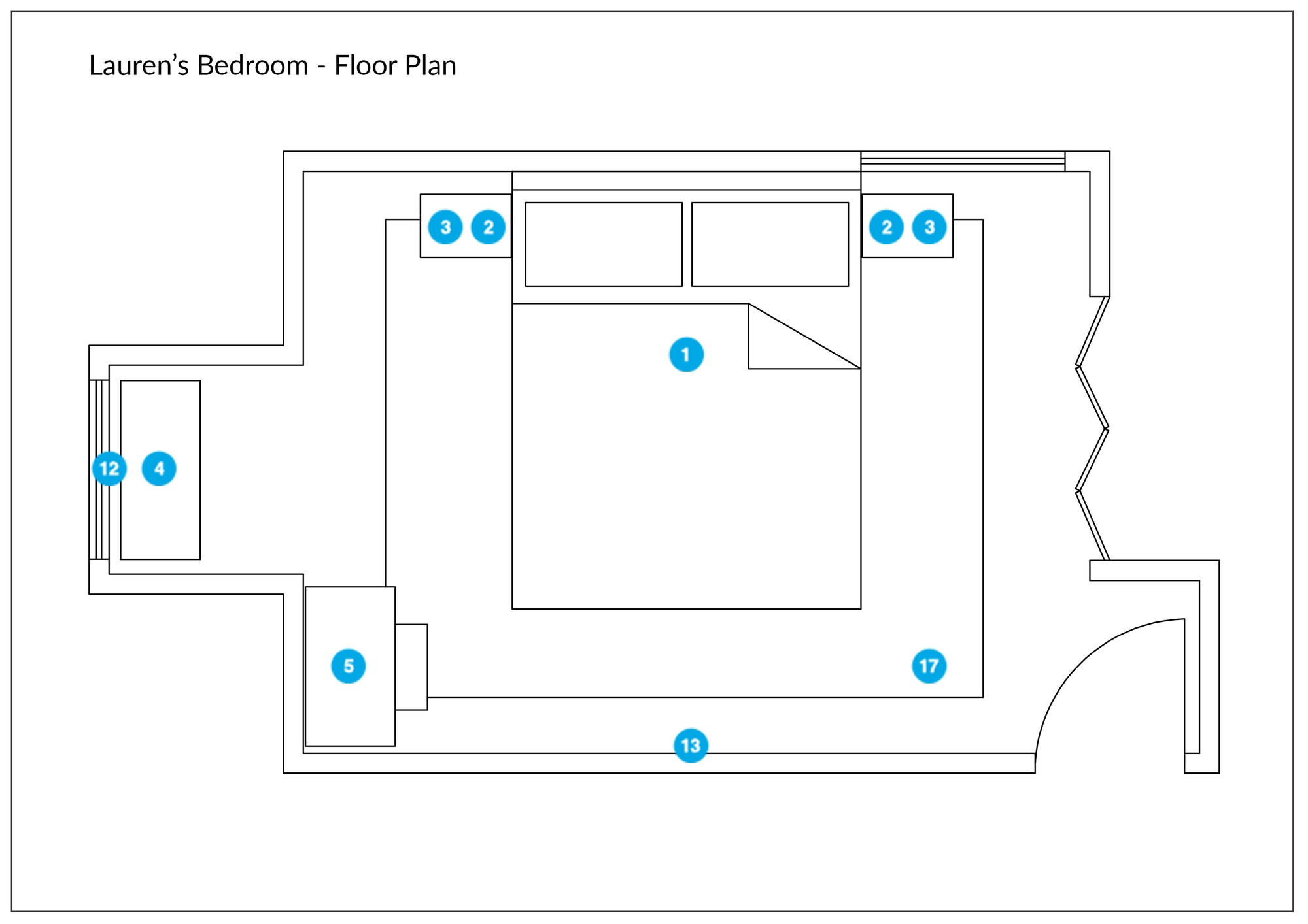 Plano del Dormitorio del Diseñador en Línea