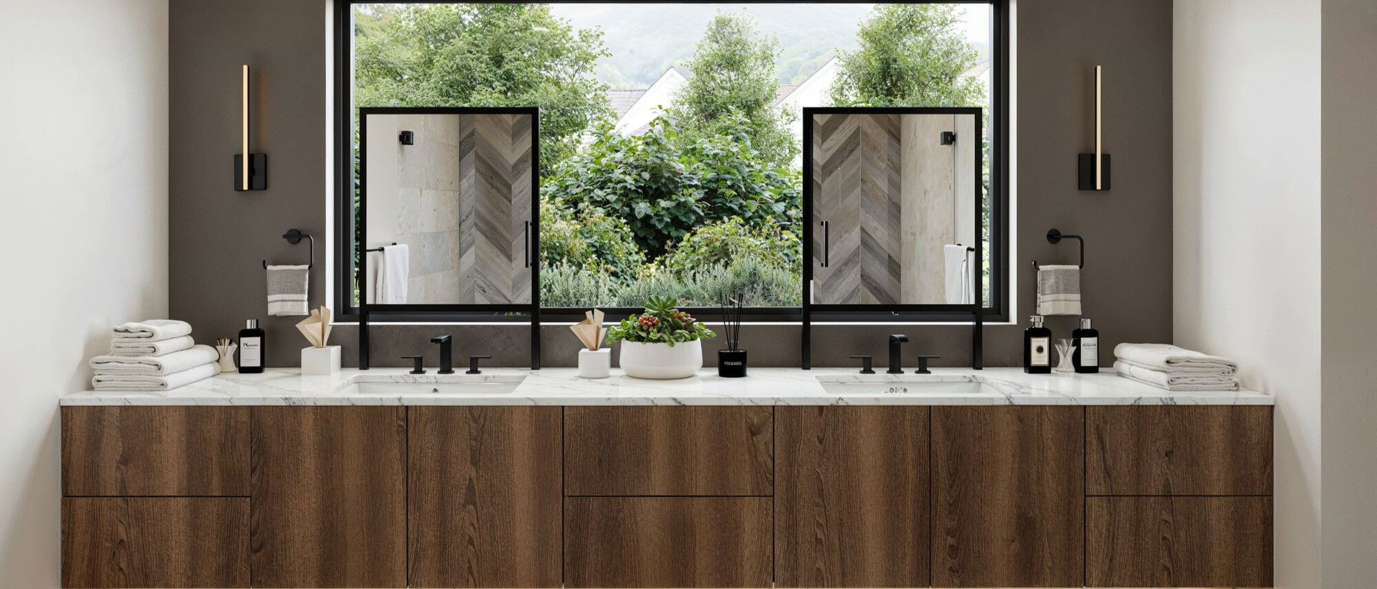Diseño de cocina y baño moderno y elegante - Renderizado después