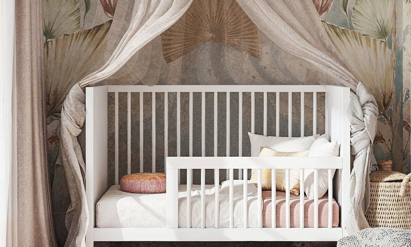 Contemporary Dreamy Pink Nursery Design by interior designers in Saratoga, California