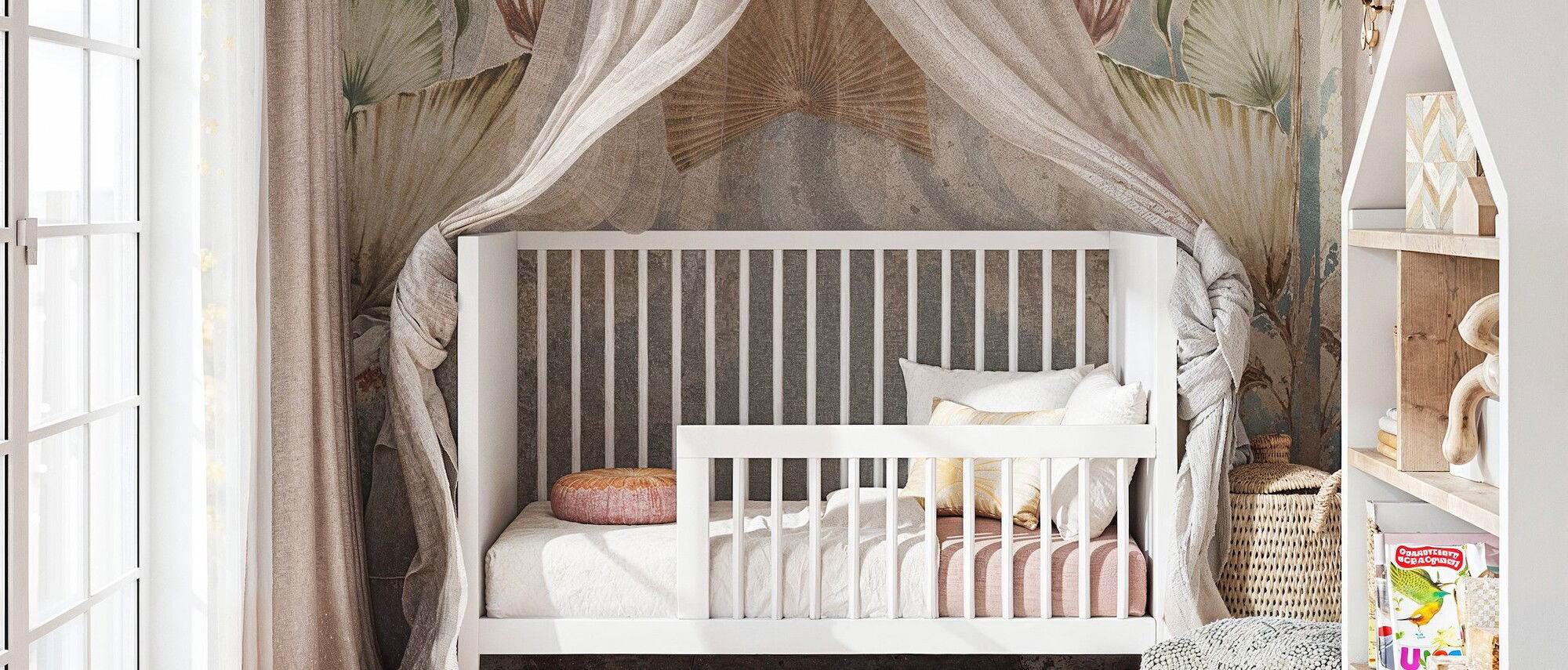 Contemporary Dreamy Pink Nursery Design by top Sacramento interior designers