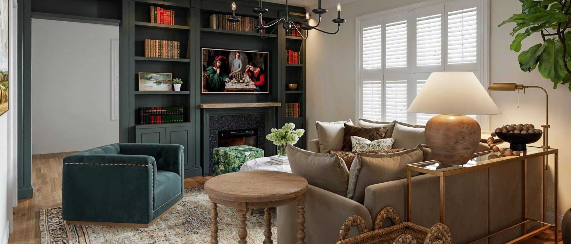 Modern Victorian Family Room Design- After Rendering